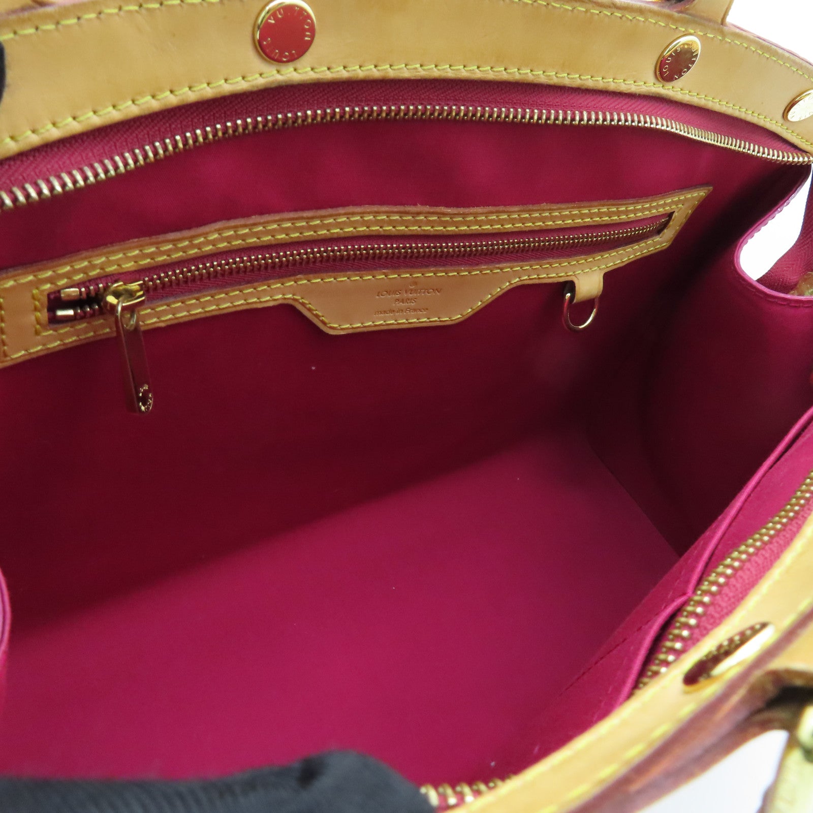 LOUIS VUITTON Vernis Brea MM金扣手挽肩背兩用袋紅色
