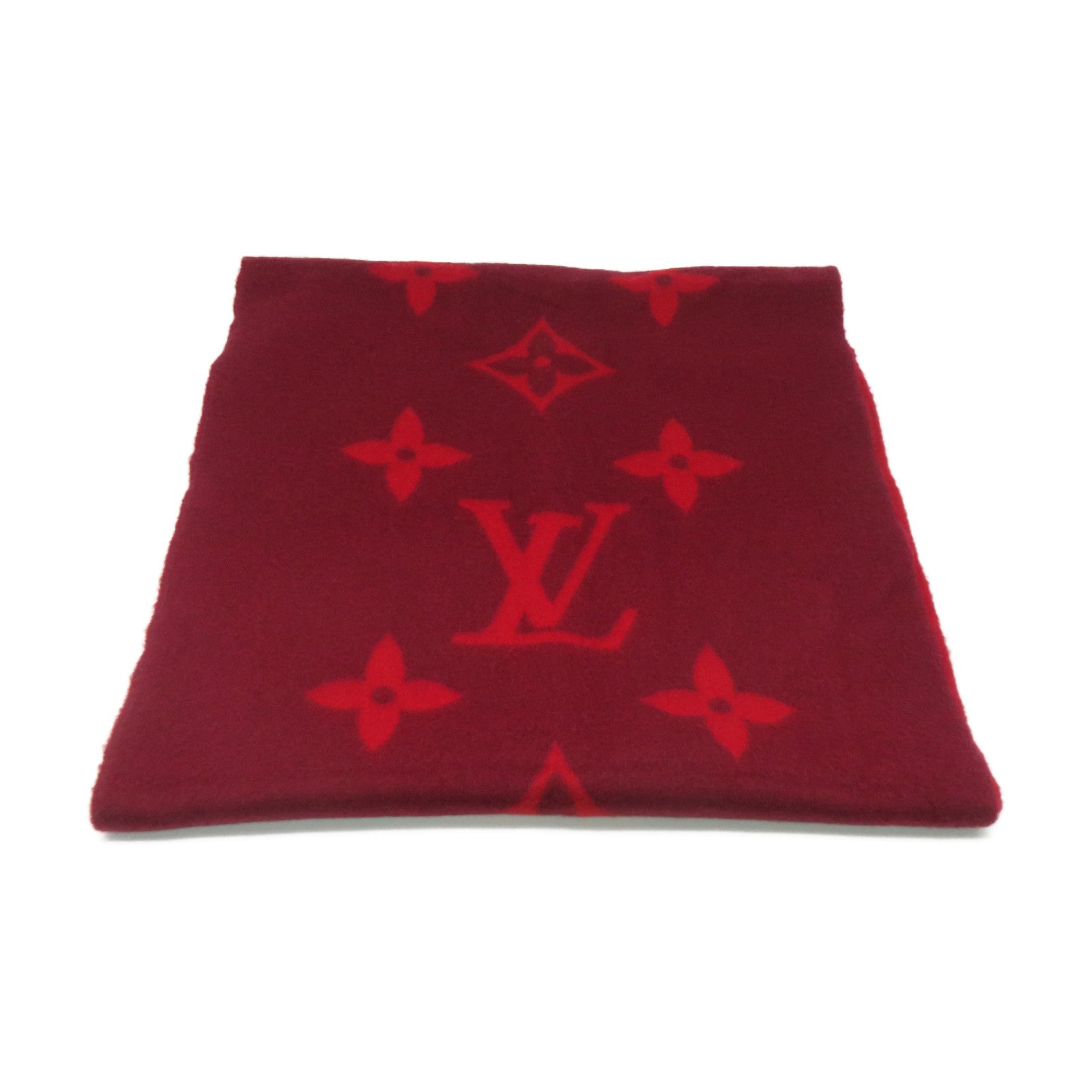 LOUIS VUITTON 羊絨Scarf圍巾酒紅色