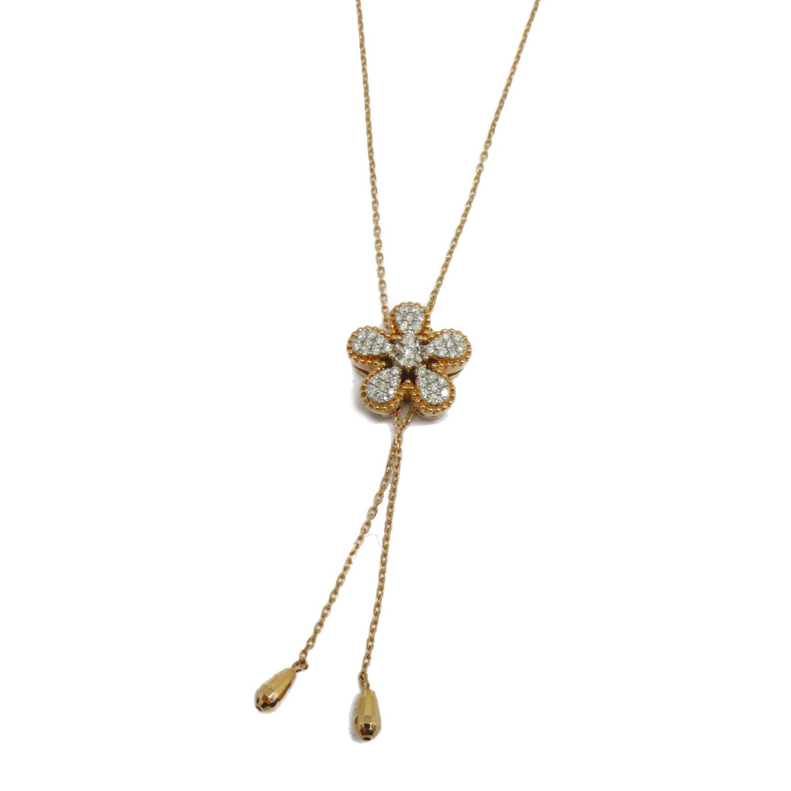 JEWELRY 18K玫瑰金Diamond Necklace 0.243ct/0.022ct鑽石項鍊粉金色/銀色