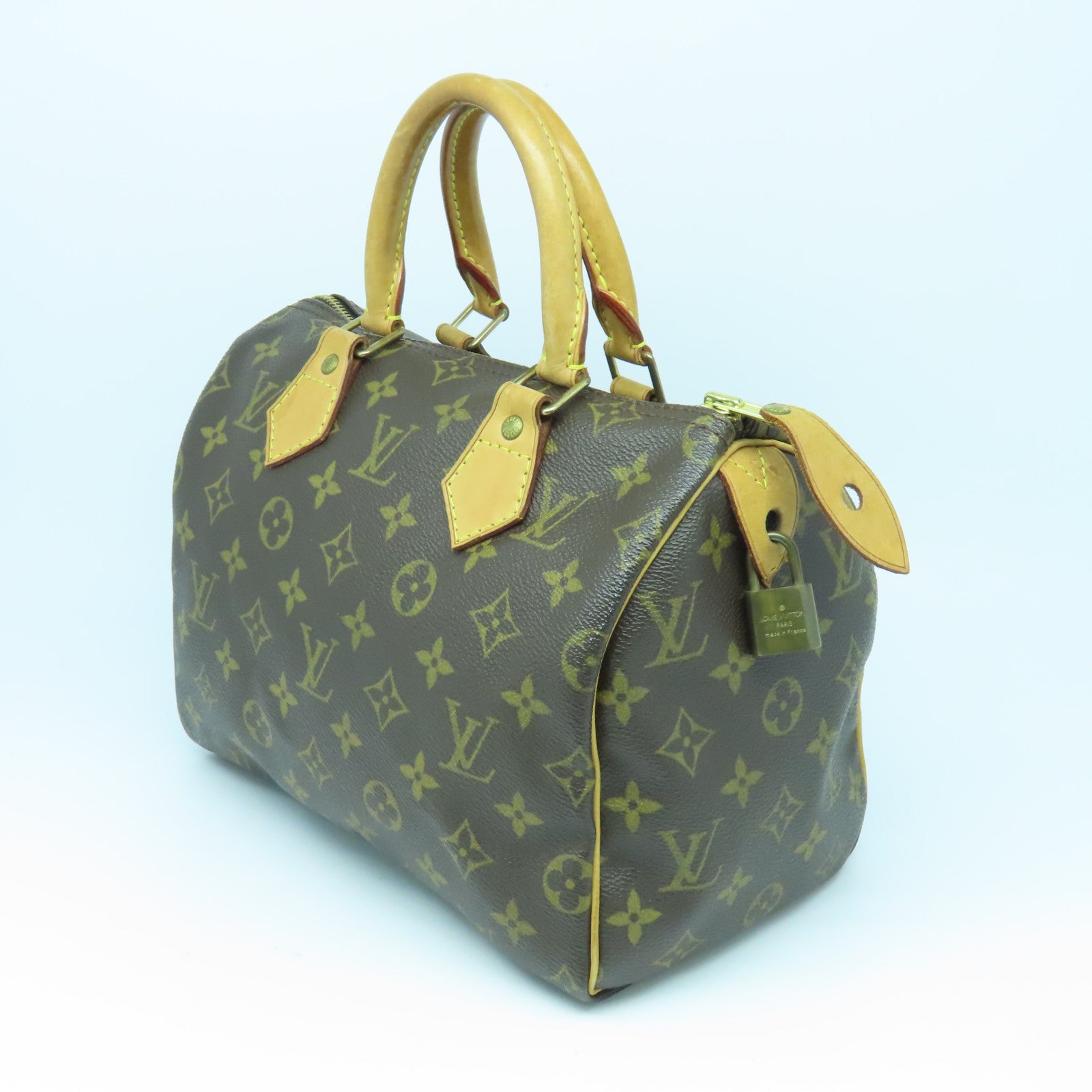 LOUIS VUITTON Monogram Speedy 25金扣手挽袋啡色