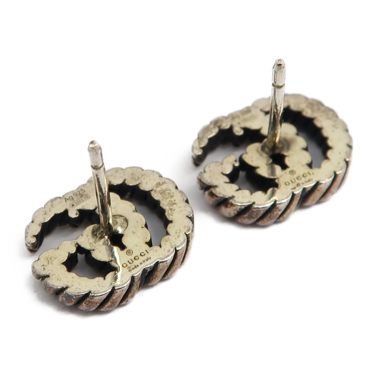 GUCCI 925純銀Double G Earrings耳環銀色