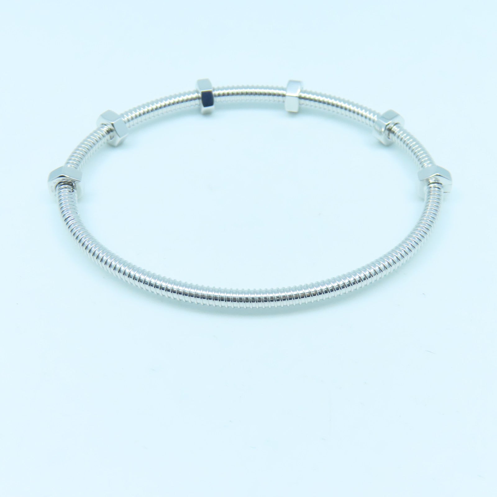CARTIER 18K白金Ecrou De Cartier手鐲銀色Cartier##19