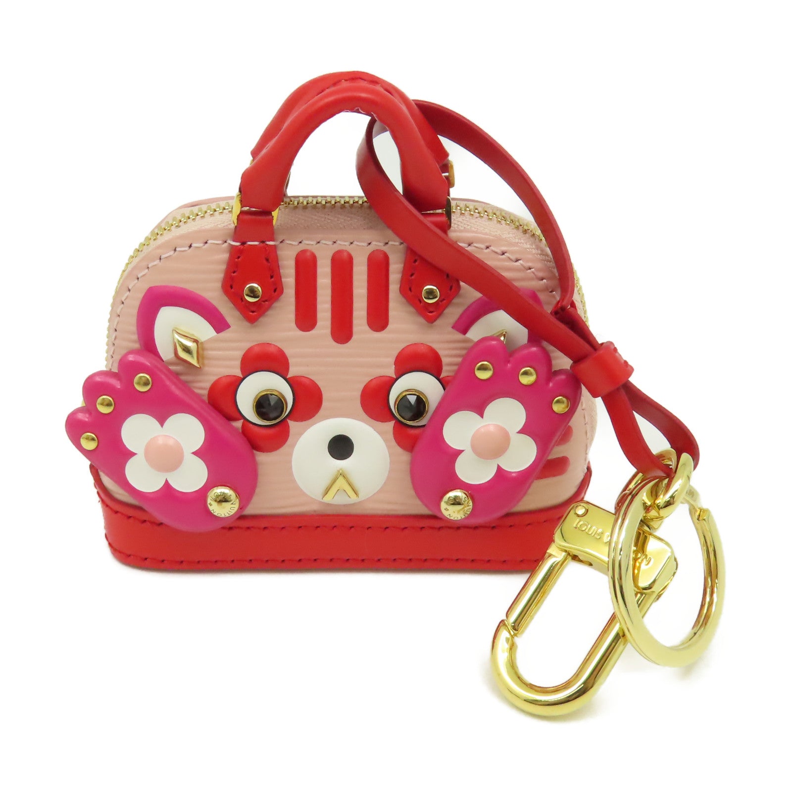 LOUIS VUITTON Epi Wild Puppet Alma Cat Bag Charm and Key Holder掛飾粉紅色/紅色
