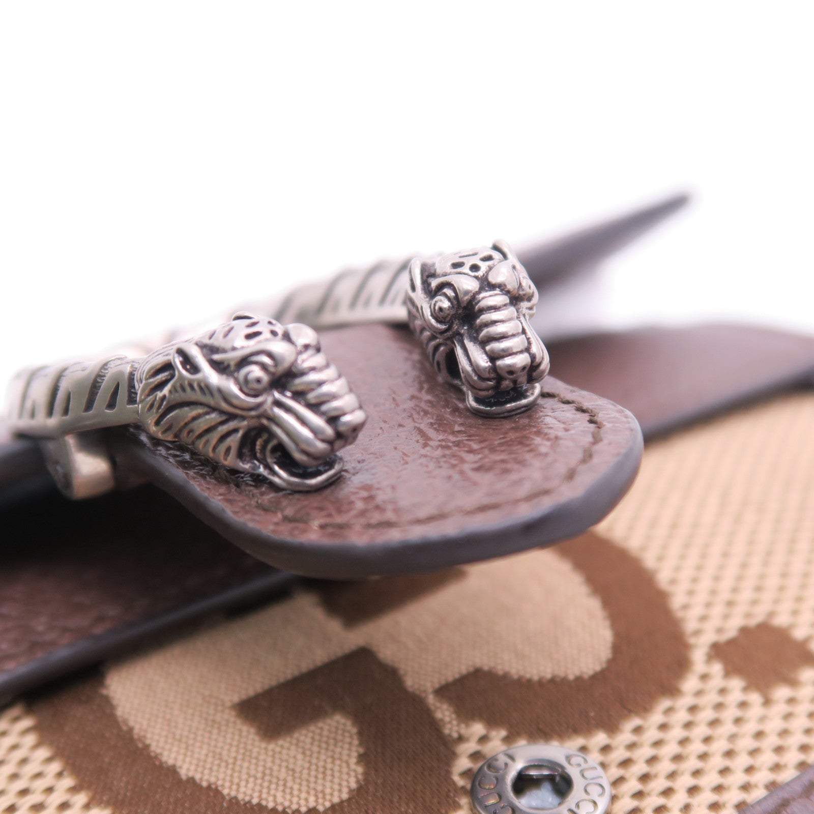 GUCCI 【激減優惠】帆布Dionysus Supreme Super Mini銀扣鏈帶肩背袋啡色