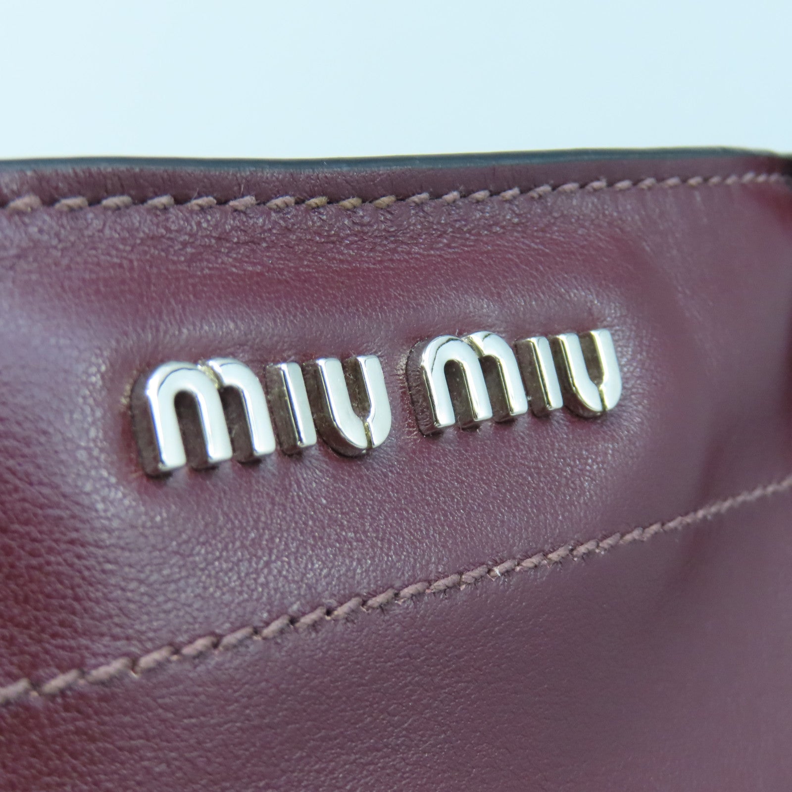 Miu Miu cowhide leather Shoulder Bag silver buckle shoulder bag red