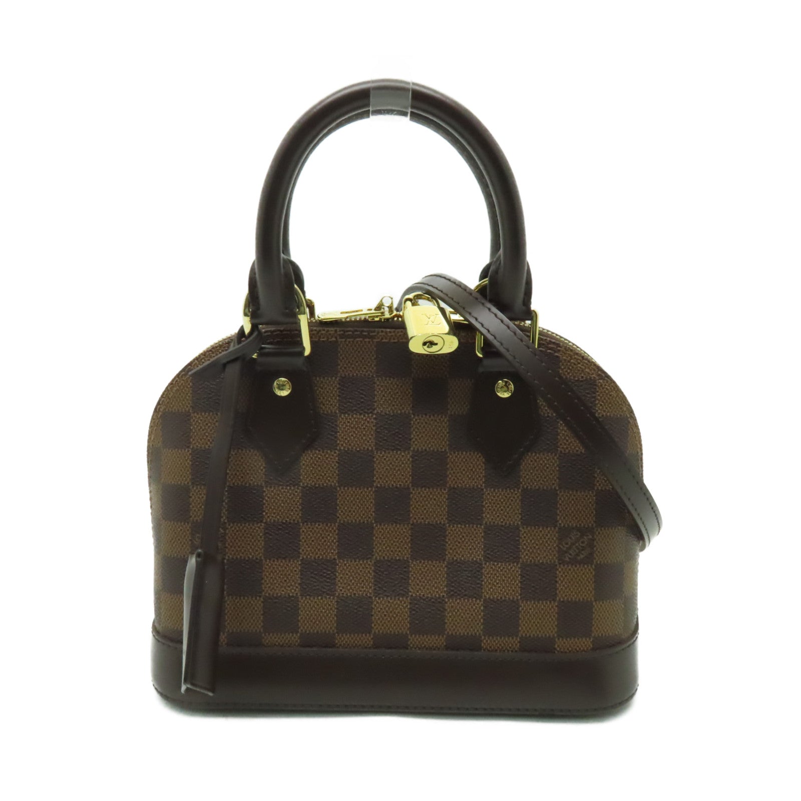 LOUIS VUITTON Damier Alma BB金扣手挽肩背兩用袋棕色