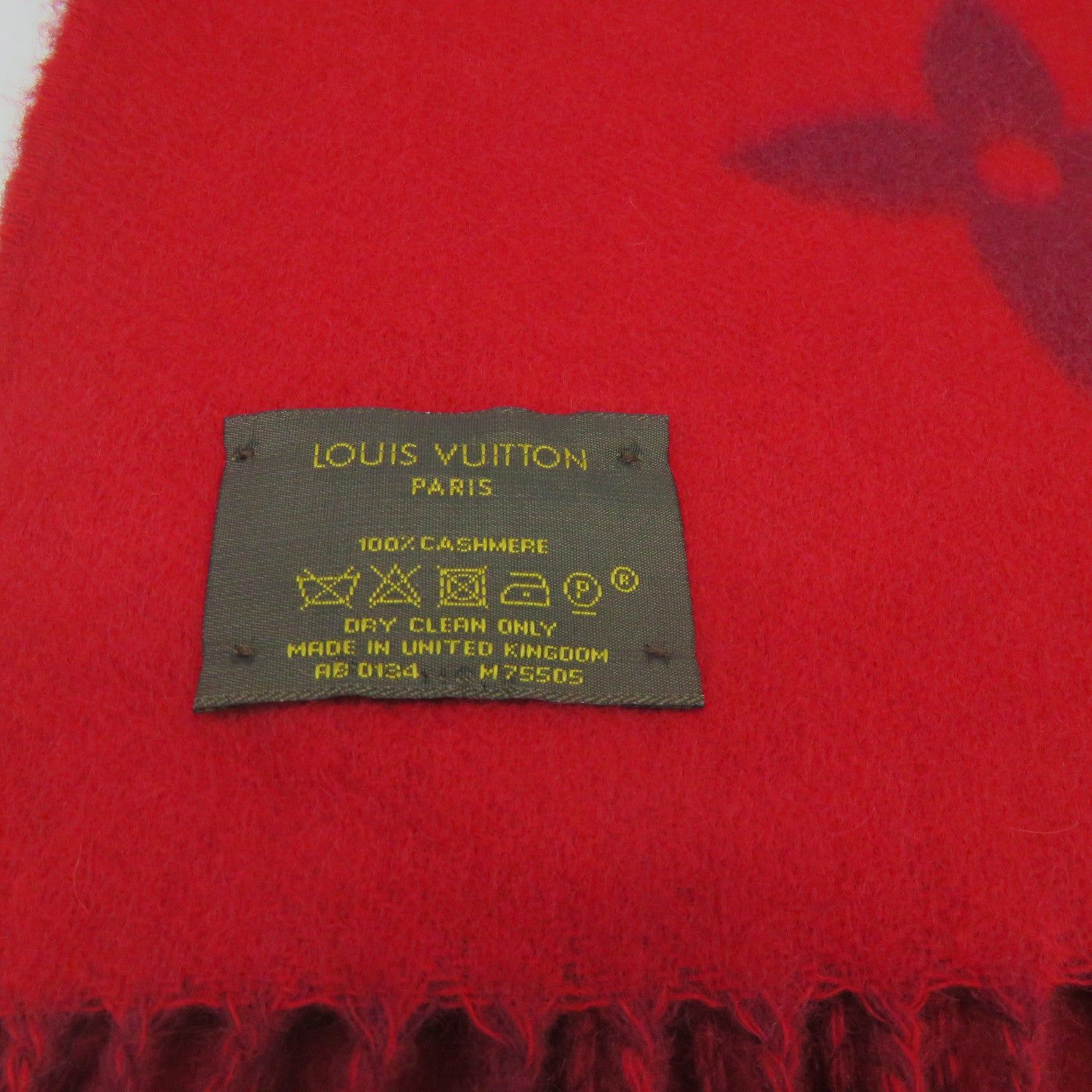 LOUIS VUITTON 羊絨Scarf圍巾酒紅色