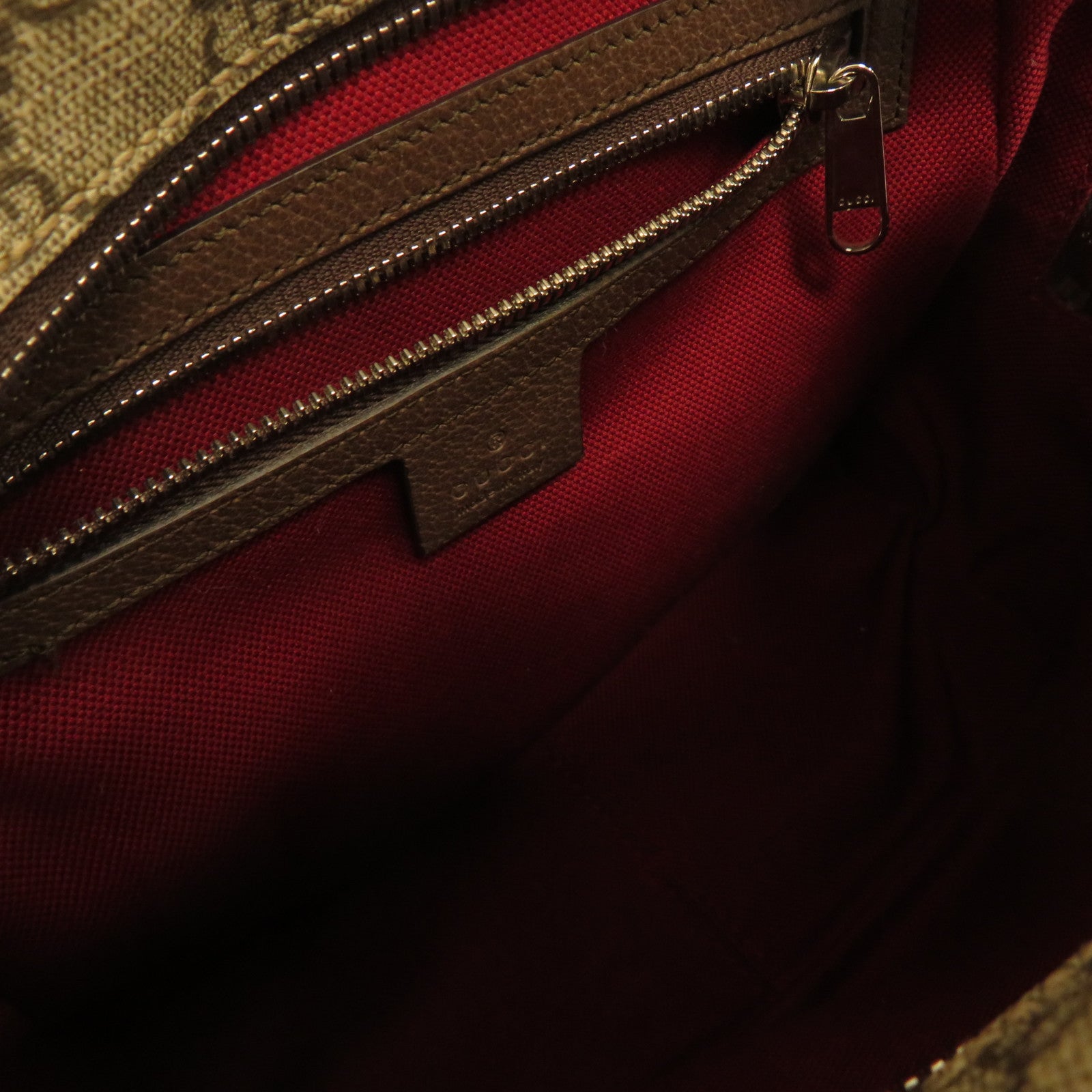 GUCCI 塗層帆布Shoulder Bag銀扣肩背袋啡色