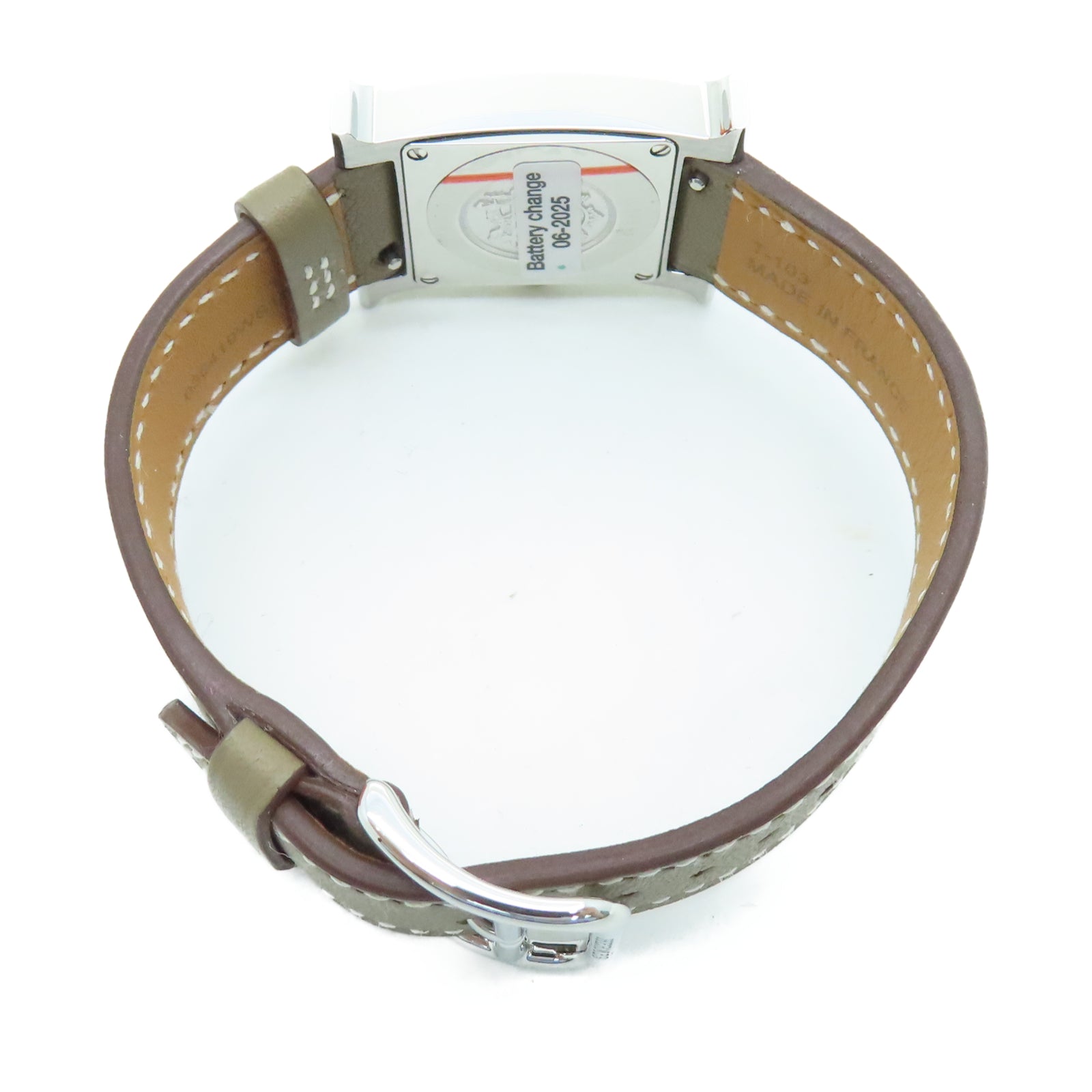HERMES Heure H Watch Swift Leather/Stainless Steel Watch HERMES Heure H Watch Swift Leather/Stainless Steel Watch