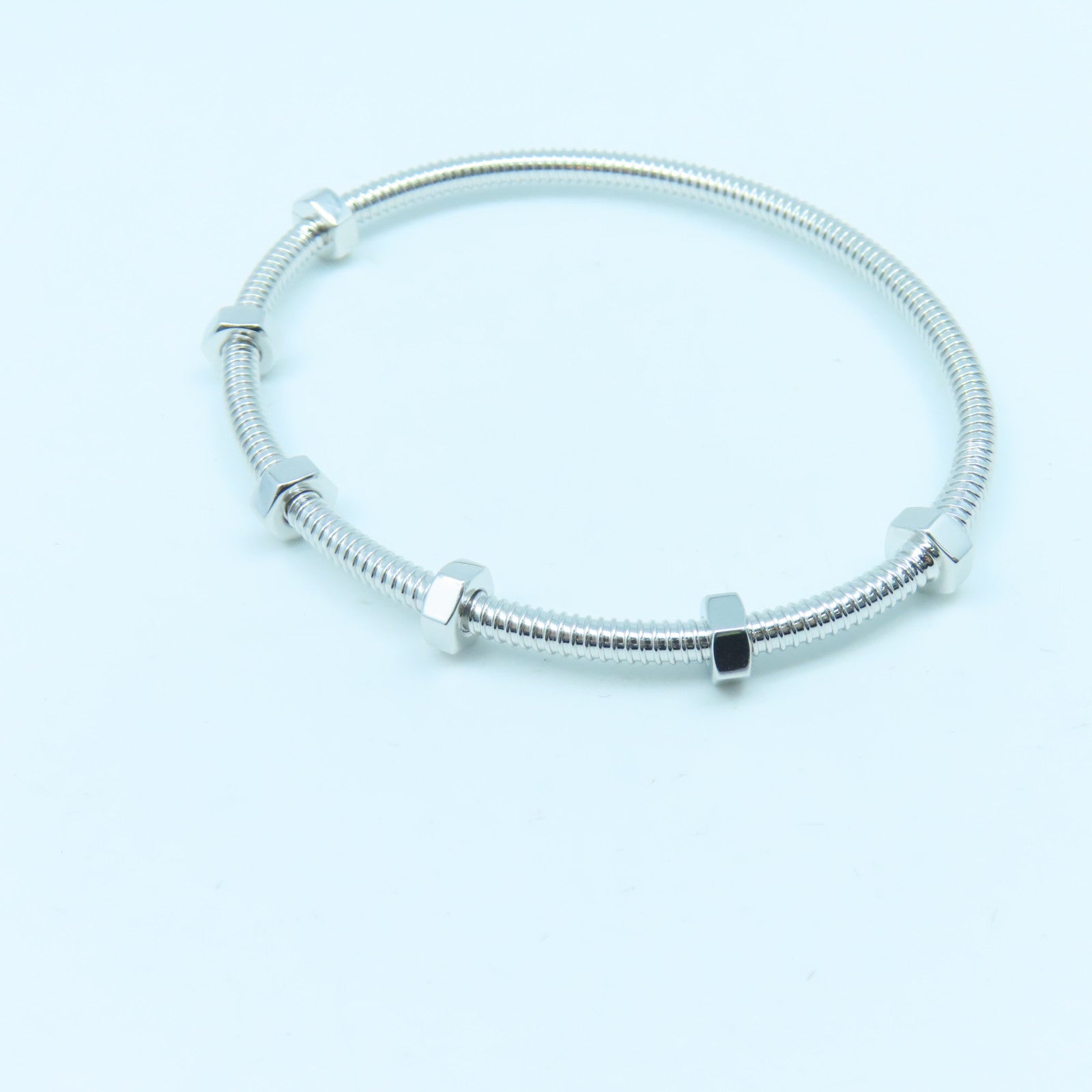 CARTIER 18K白金Ecrou De Cartier手鐲銀色Cartier##19