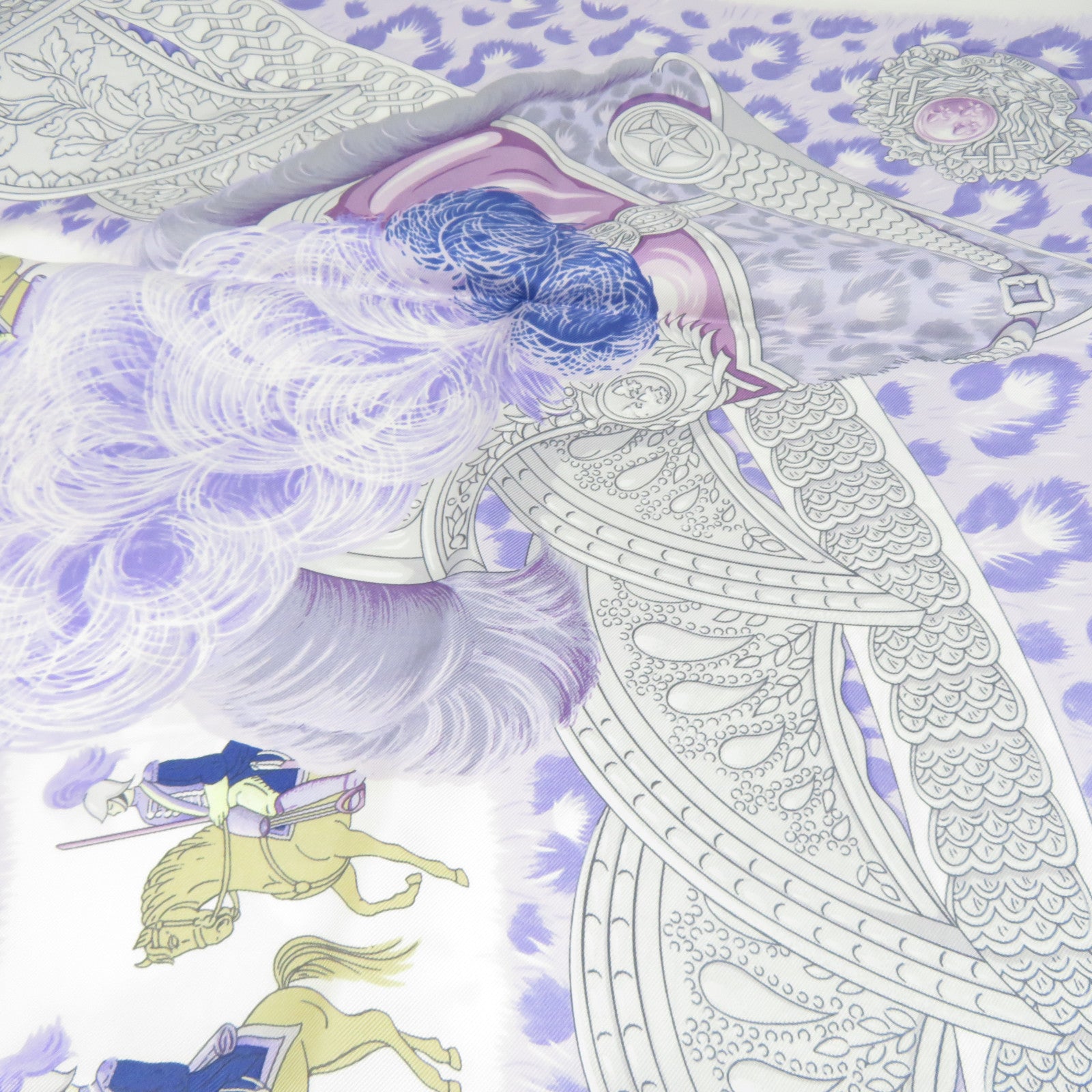 HERMES 絲質Scarf絲巾紫色