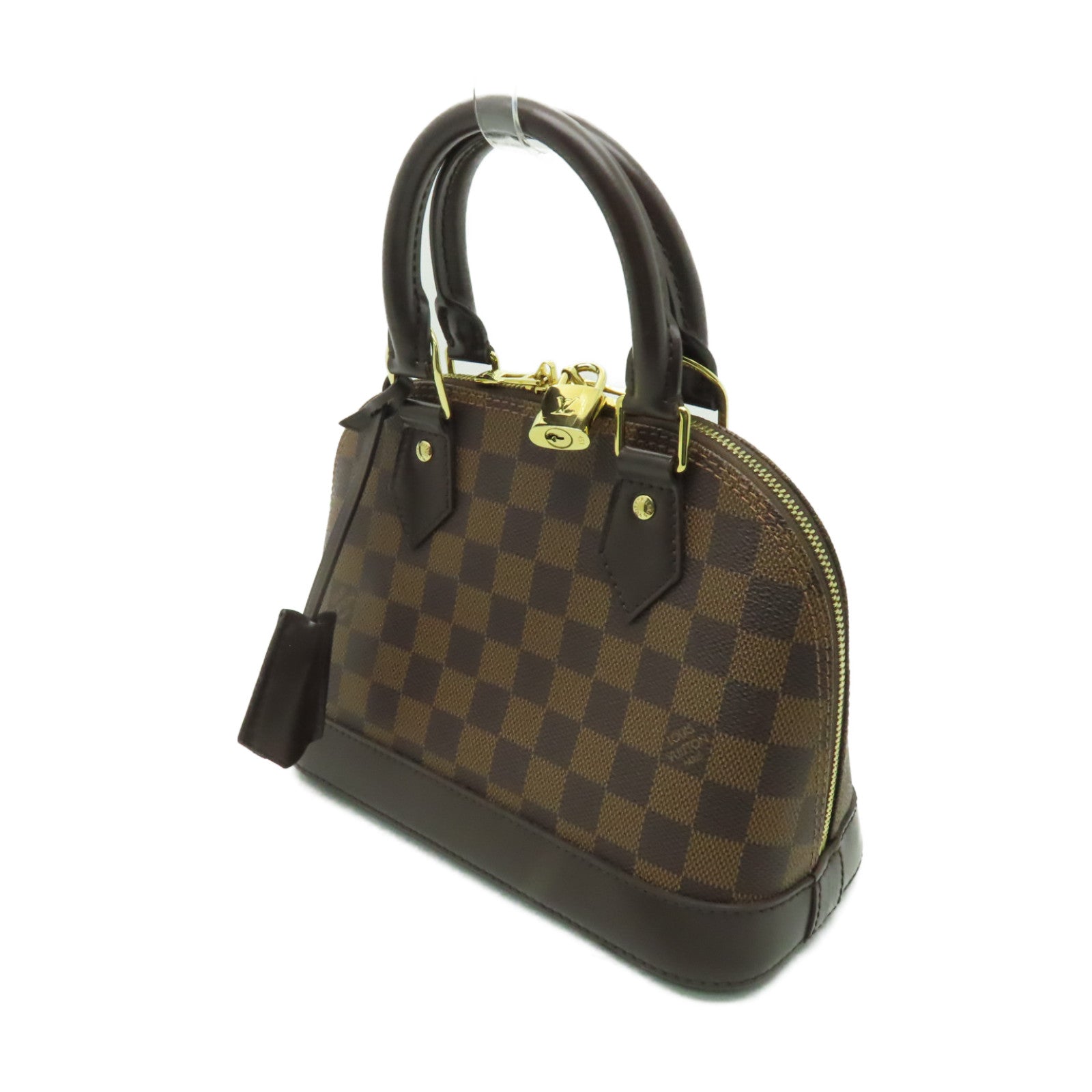 LOUIS VUITTON Damier Alma BB金扣手挽肩背兩用袋棕色