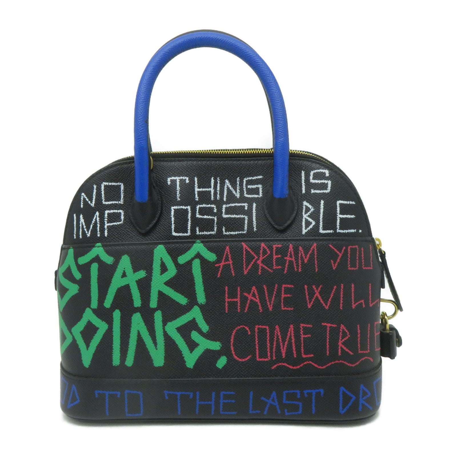 BALENCIAGA 牛皮皮革Graffiti Ville金扣手挽肩背兩用袋黑色