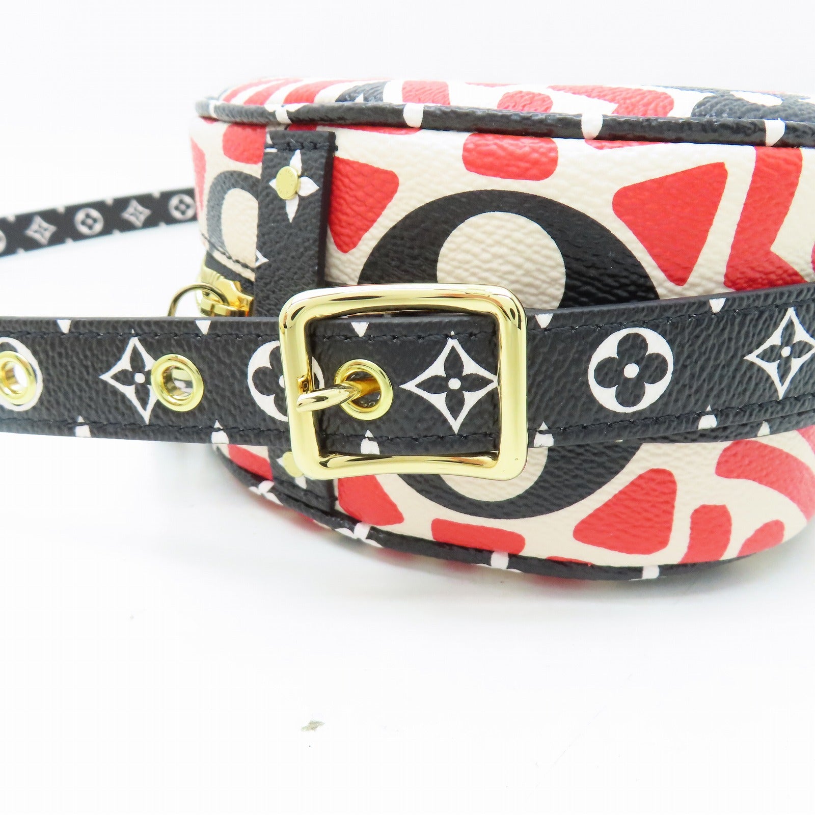 LOUIS VUITTON Clafoutis Giant Boite Chapeau金扣肩背袋紅色/黑色/白色