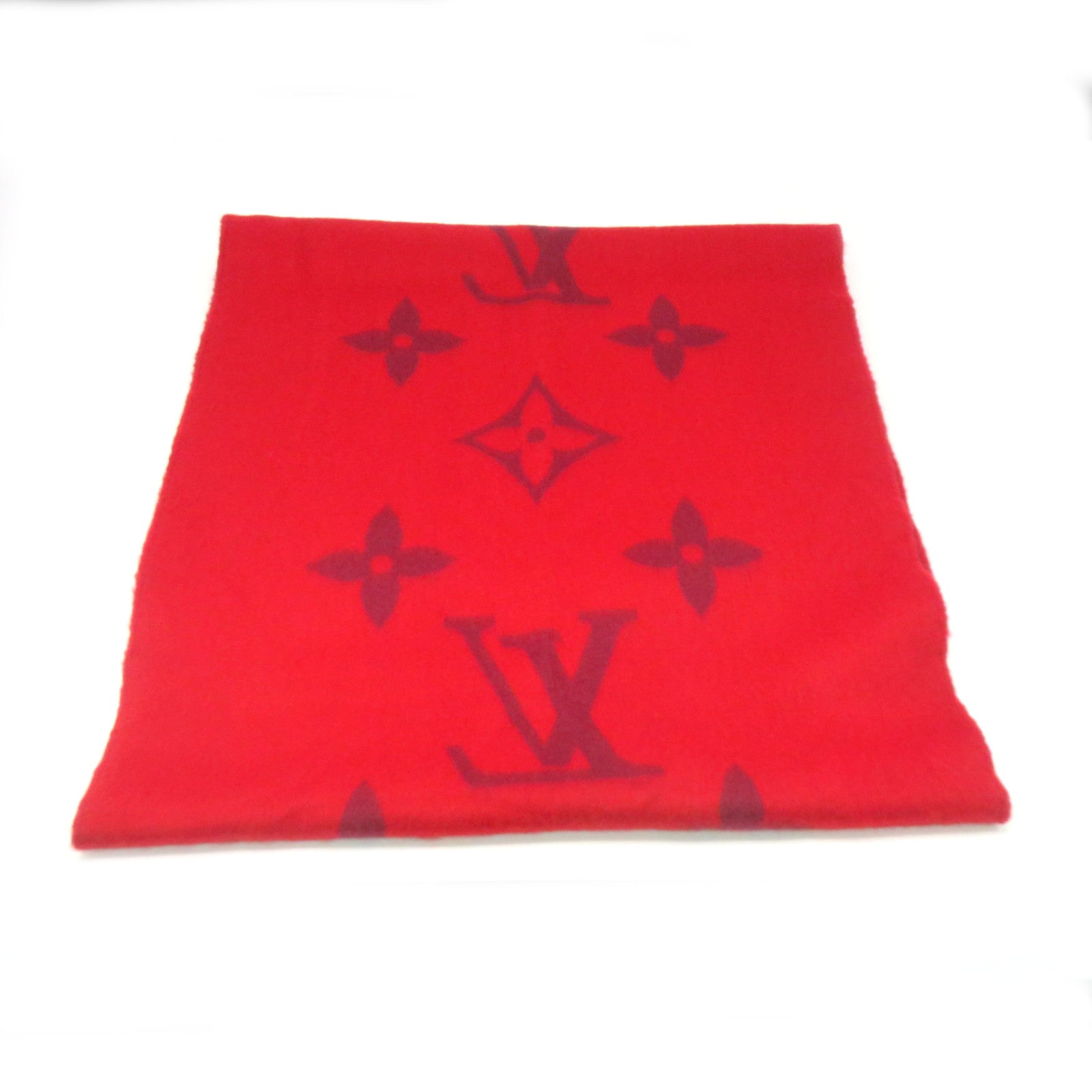 LOUIS VUITTON 羊絨Scarf圍巾酒紅色