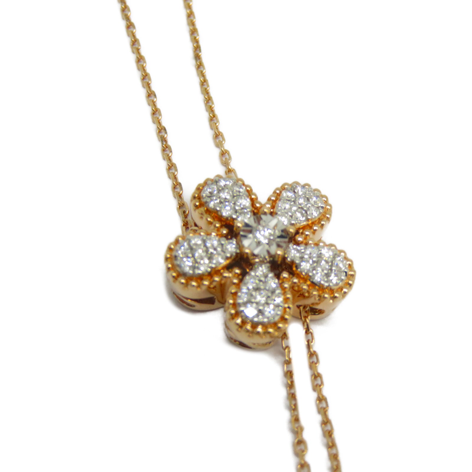 JEWELRY 18K玫瑰金Diamond Necklace 0.243ct/0.022ct鑽石項鍊粉金色/銀色