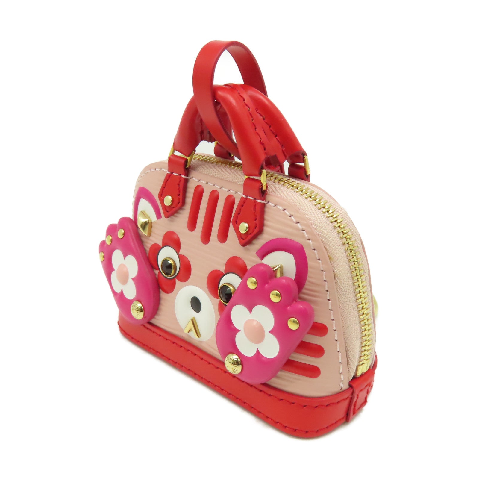 LOUIS VUITTON Epi Wild Puppet Alma Cat Bag Charm and Key Holder掛飾粉紅色/紅色