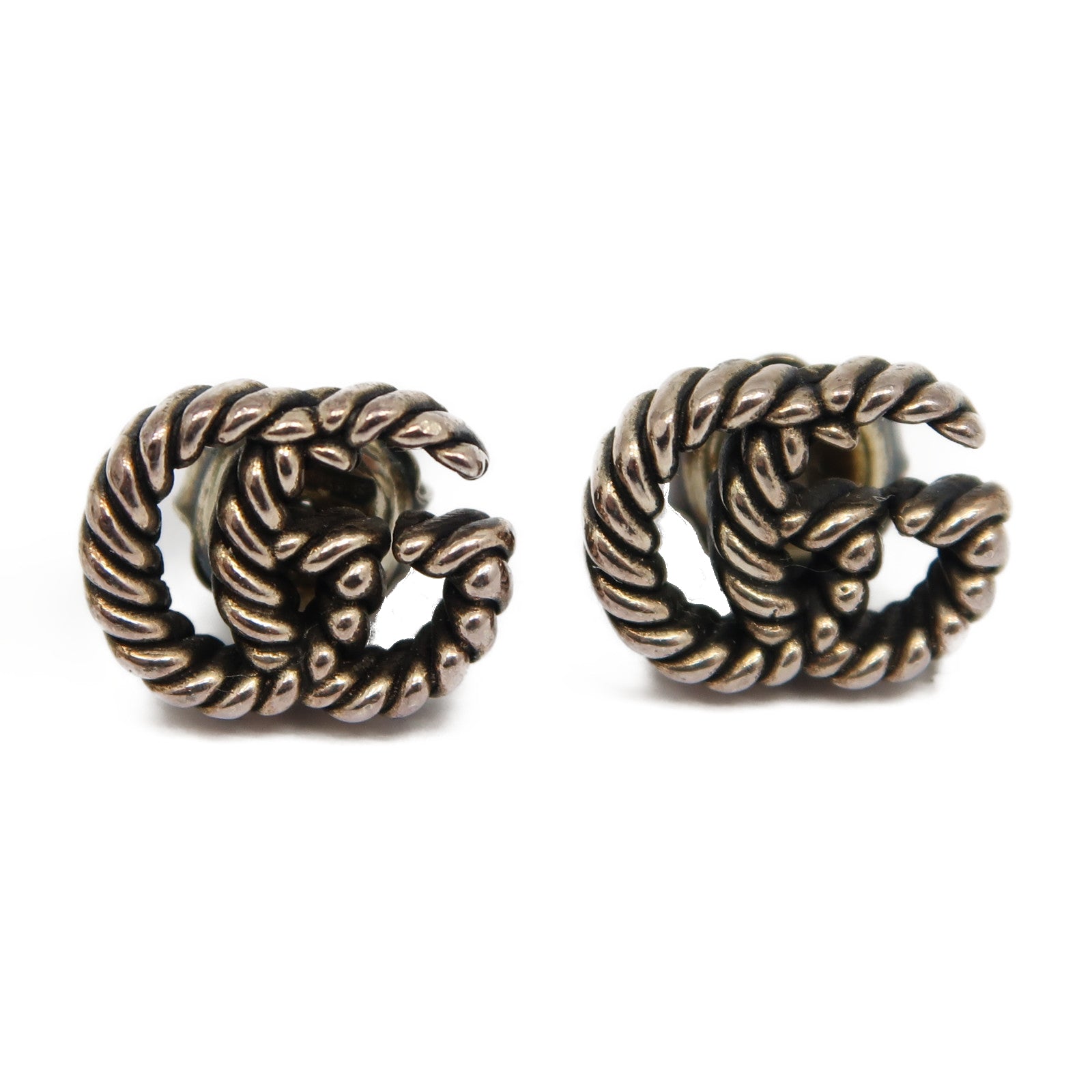GUCCI 925純銀Double G Earrings耳環銀色