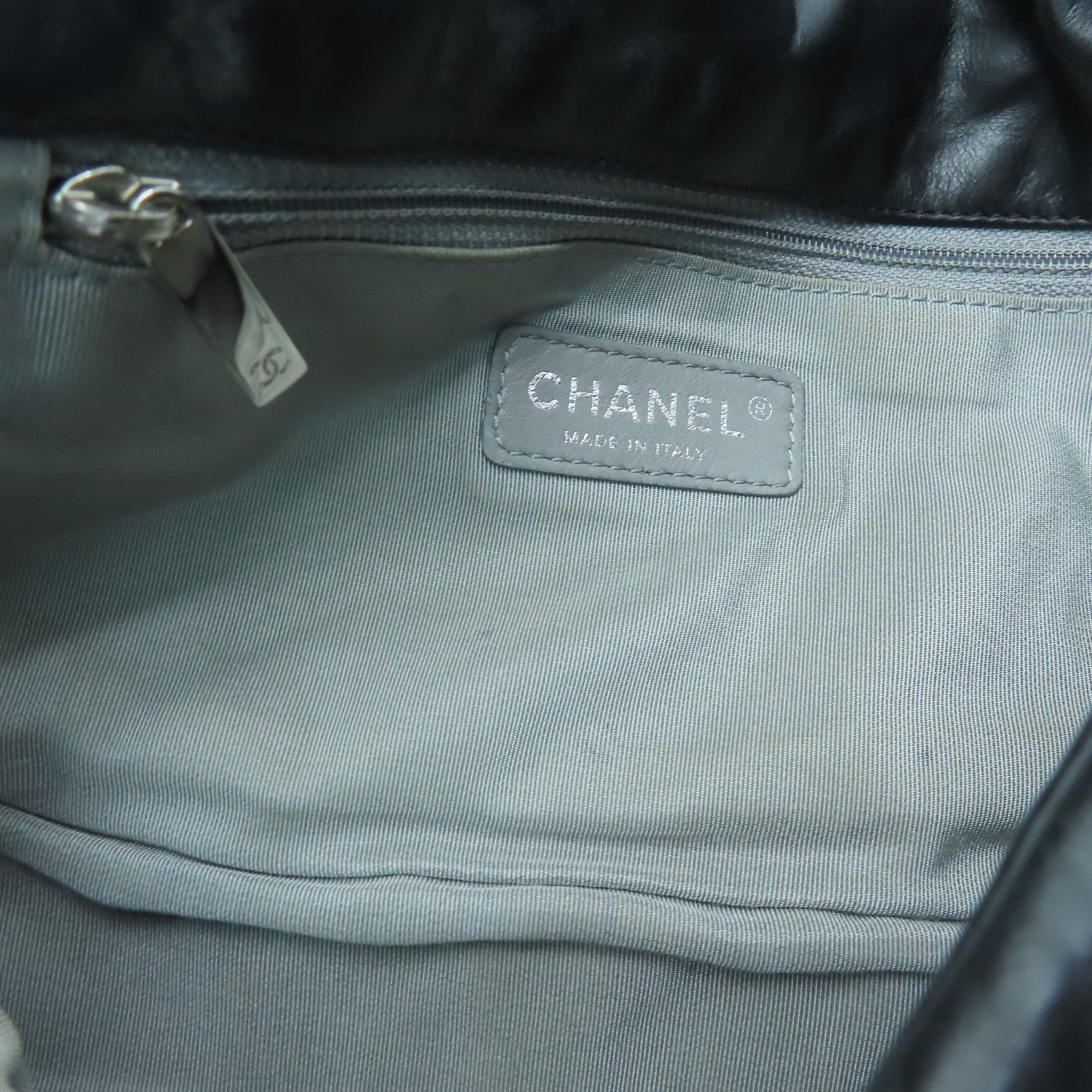 CHANEL 【激減優惠】菱格牛皮皮革Chain Shoulder銀扣鏈帶肩背袋黑色