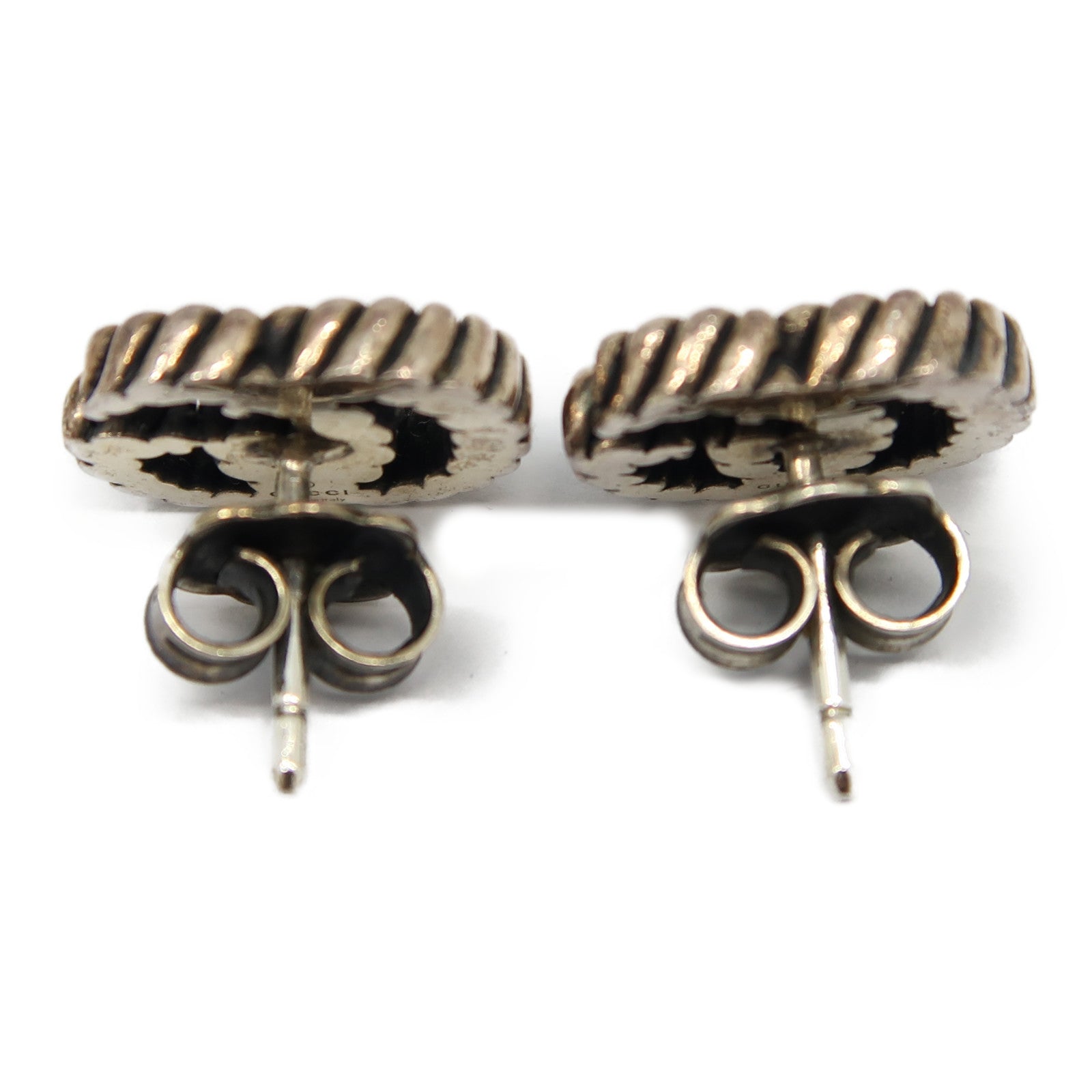 GUCCI 925純銀Double G Earrings耳環銀色