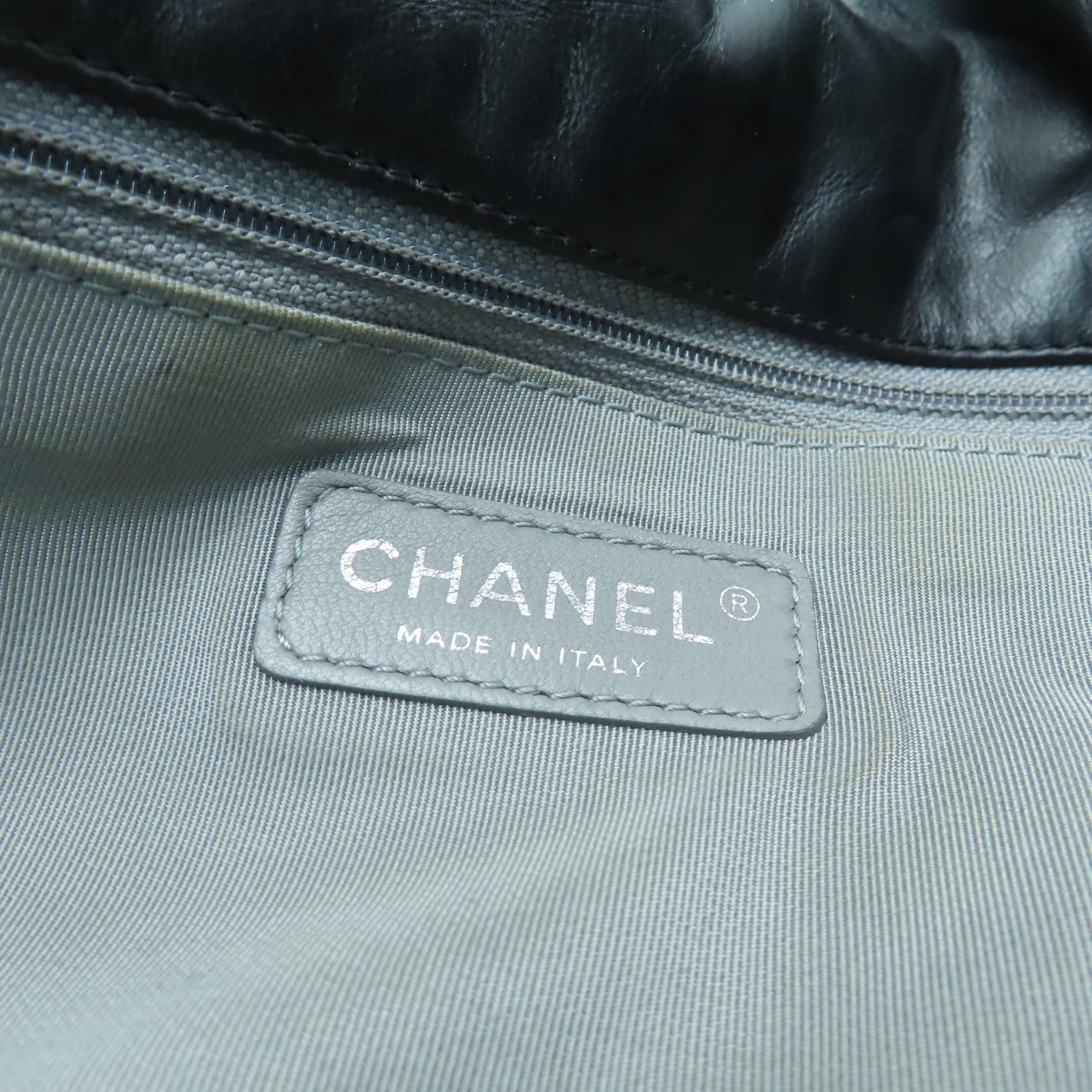 CHANEL 【激減優惠】菱格牛皮皮革Chain Shoulder銀扣鏈帶肩背袋黑色