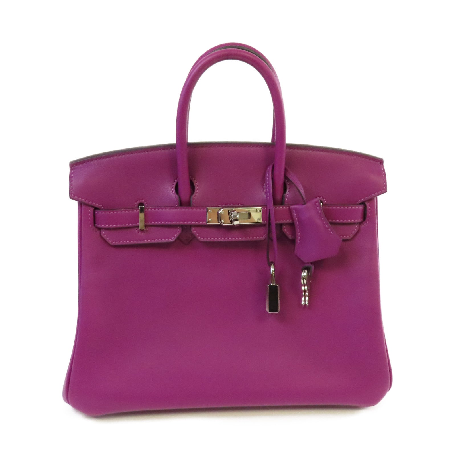 HERMES Swift皮革Birkin 25 Hand Bag銀扣手挽袋Anemone/海葵紫色