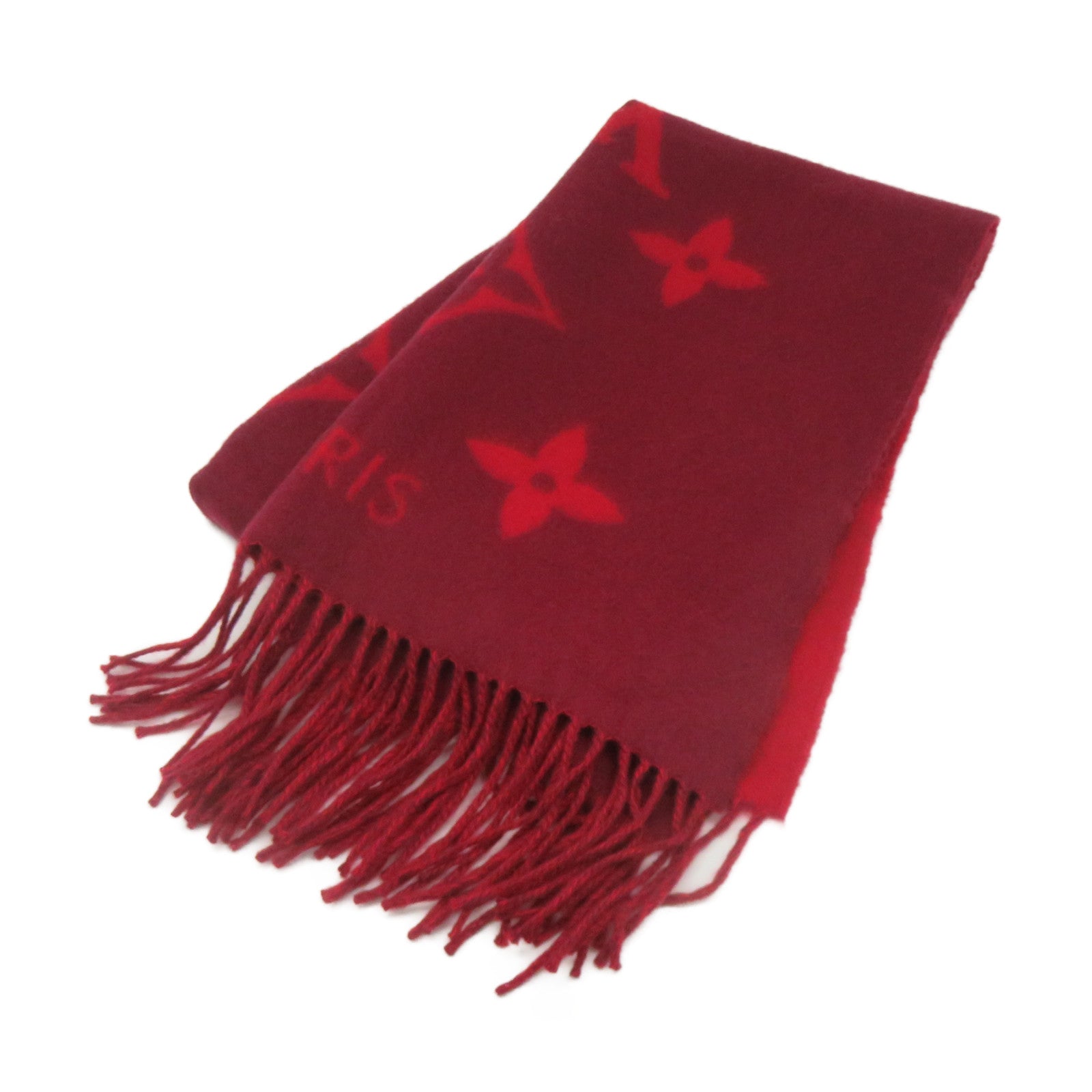 LOUIS VUITTON 羊絨Scarf圍巾酒紅色