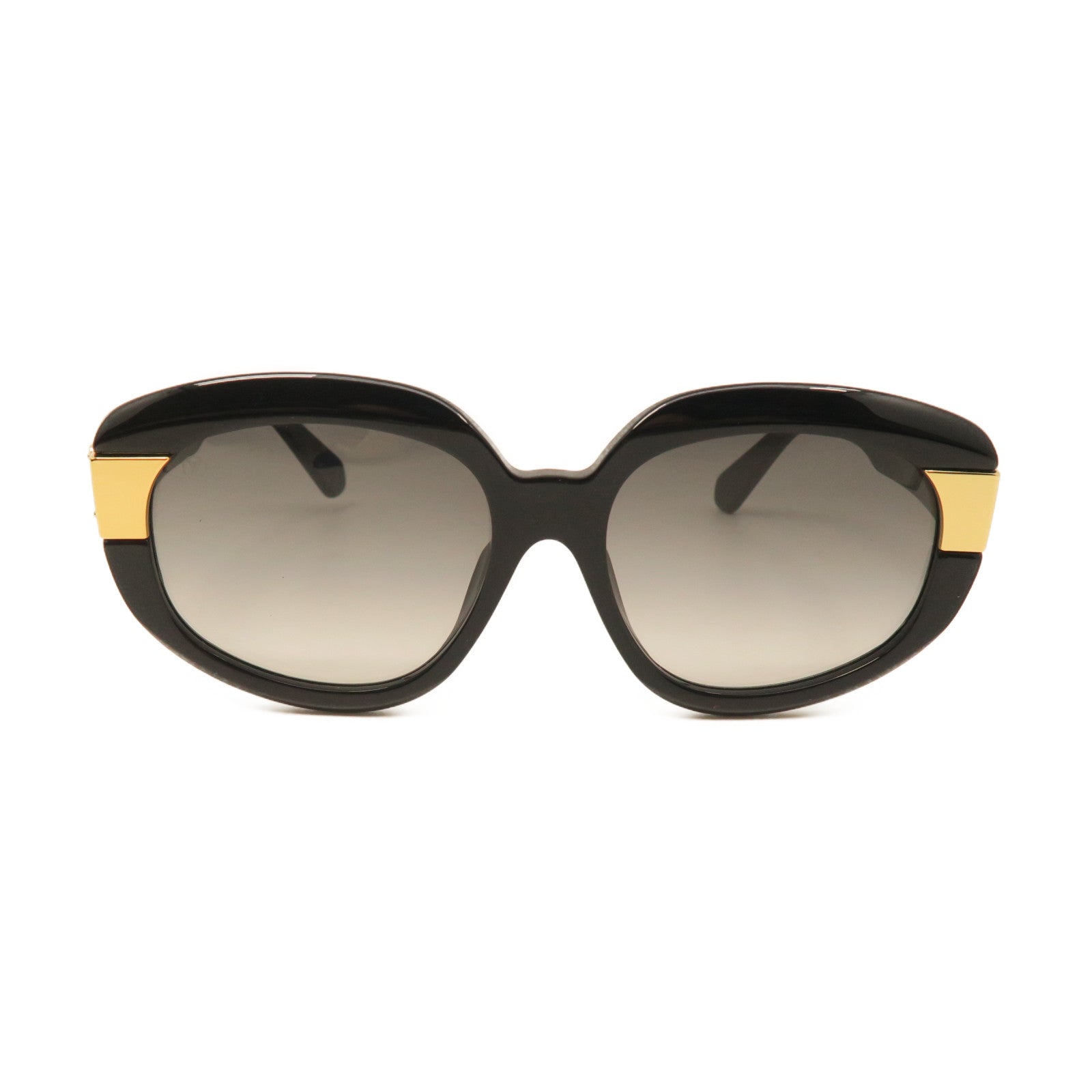 LOUIS VUITTON PVC Sunglass Gold Buckle Sunglasses Black