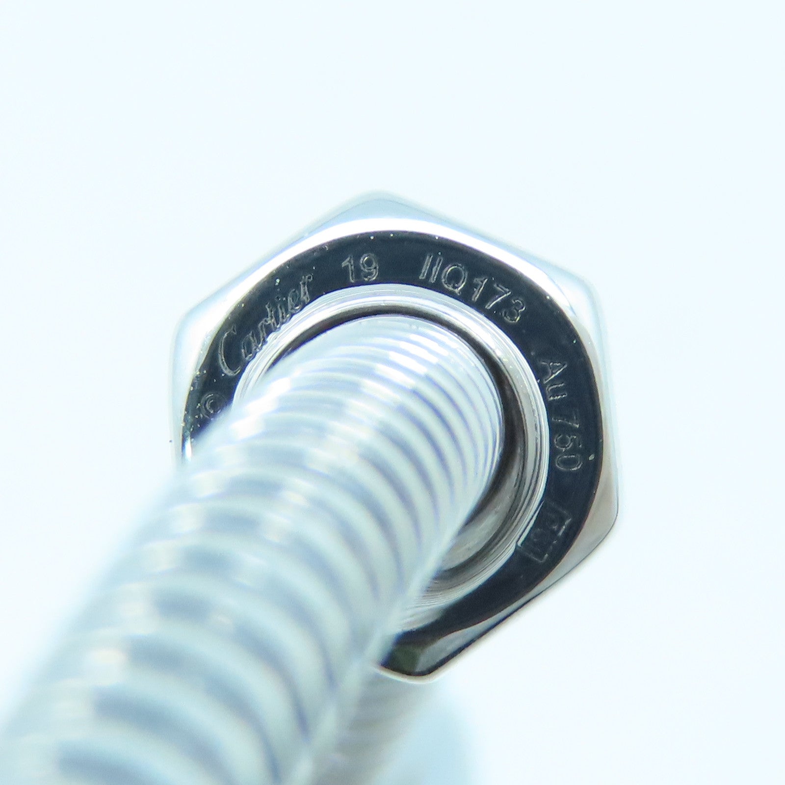CARTIER 18K白金Ecrou De Cartier手鐲銀色Cartier##19