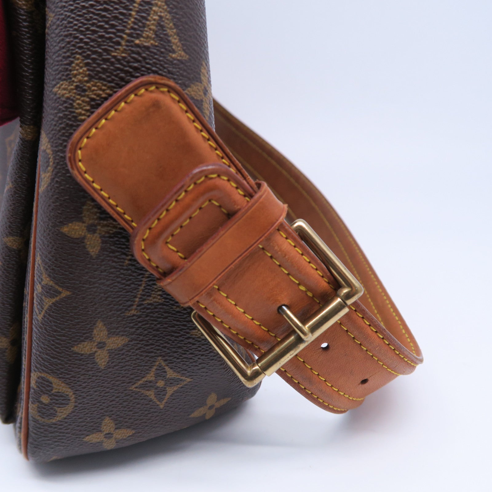 LOUIS VUITTON 塗層帆布Viva Cite GM金扣肩背袋啡色