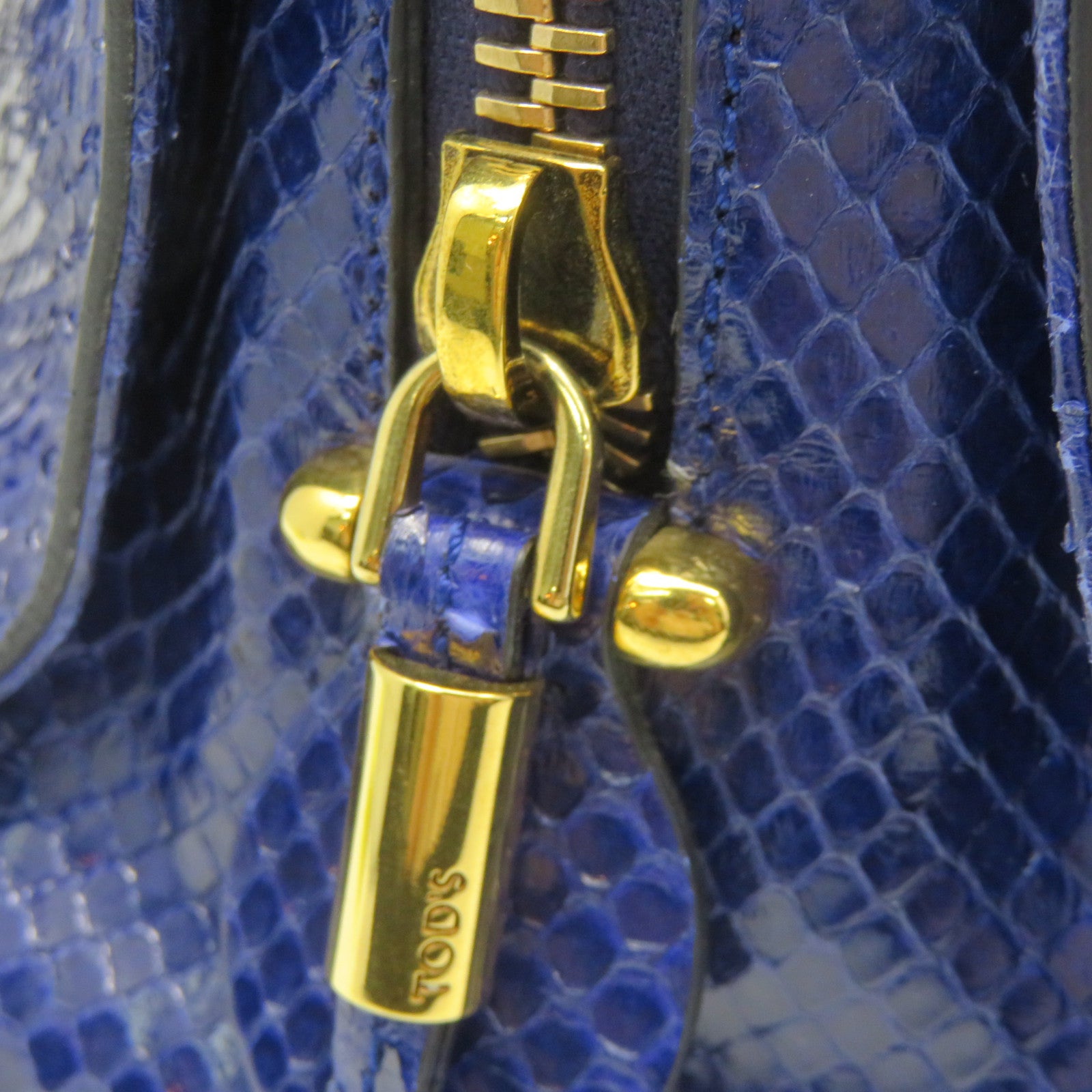 TOD’S 蛇皮皮革2Way Shoulder Bag手挽肩背兩用袋藍色