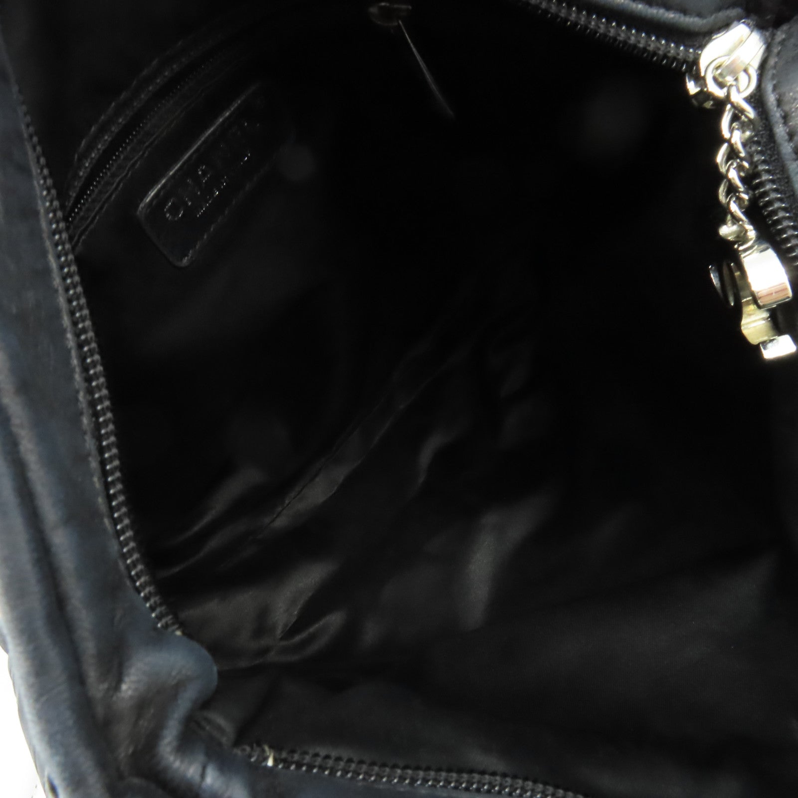 CHANEL 菱格羊皮皮革Shoulder Bag銀扣鏈帶肩背袋黑色
