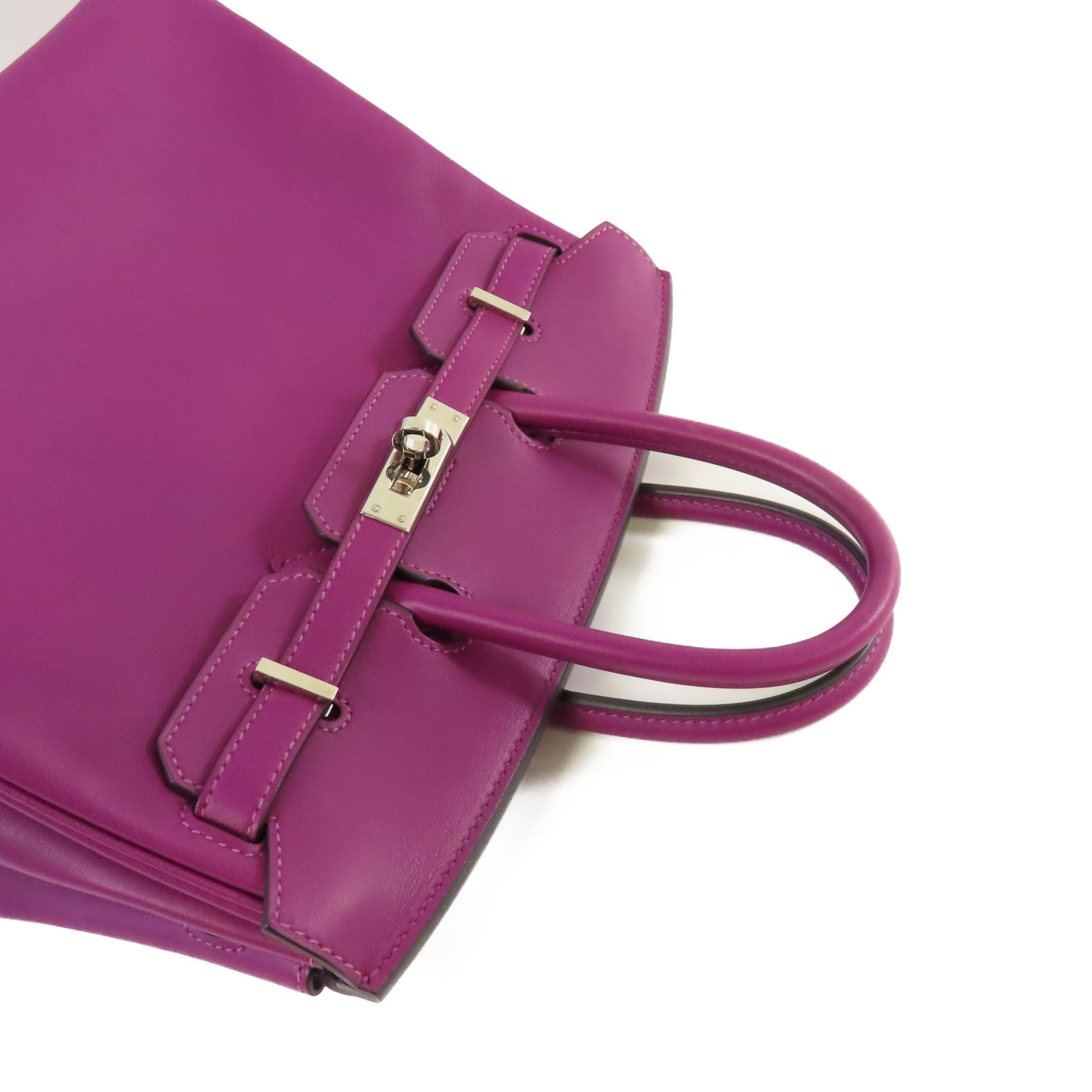 HERMES Swift皮革Birkin 25 Hand Bag銀扣手挽袋Anemone/海葵紫色