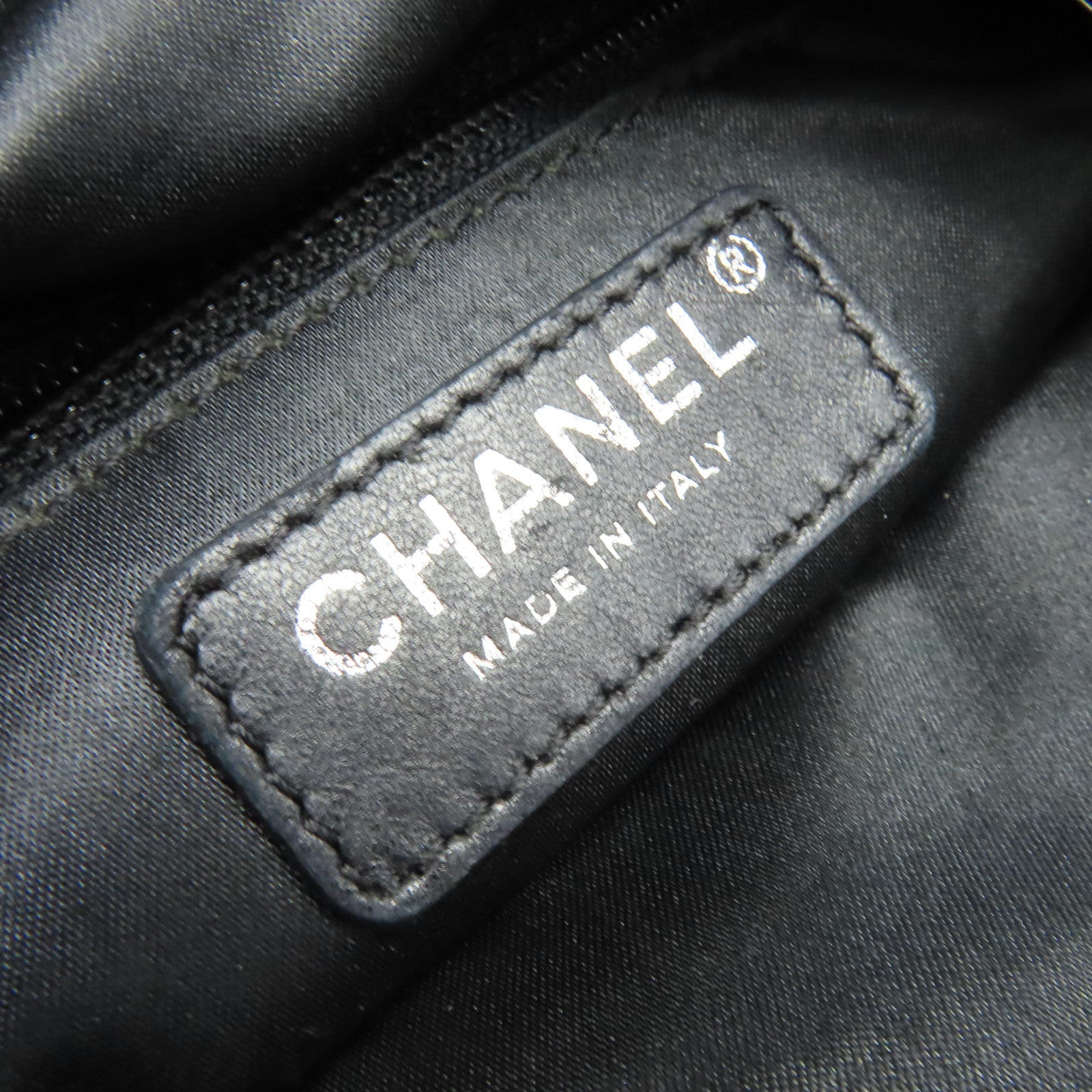 CHANEL 菱格羊皮皮革Shoulder Bag銀扣鏈帶肩背袋黑色