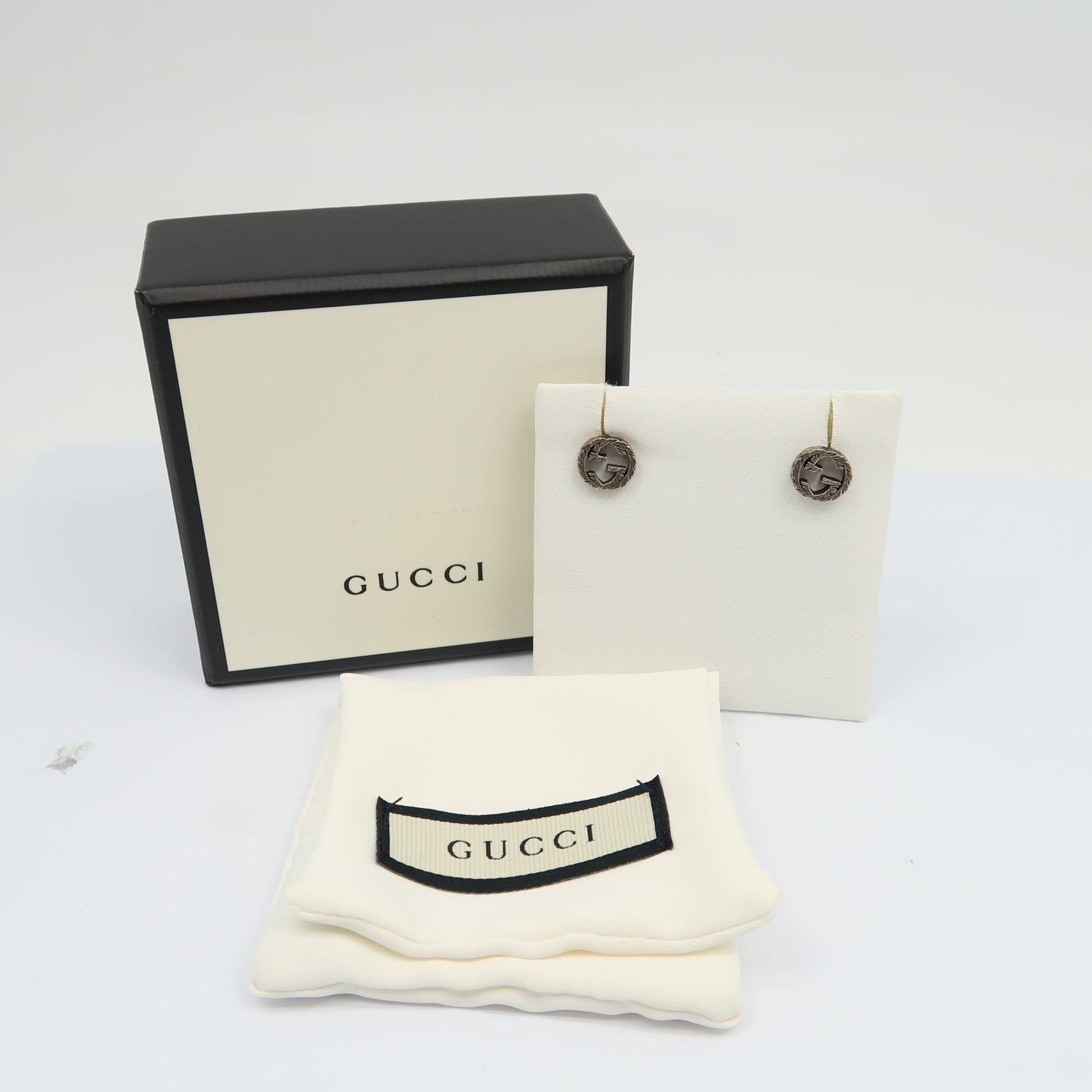 GUCCI 925純銀Interlocking G Earrings耳環