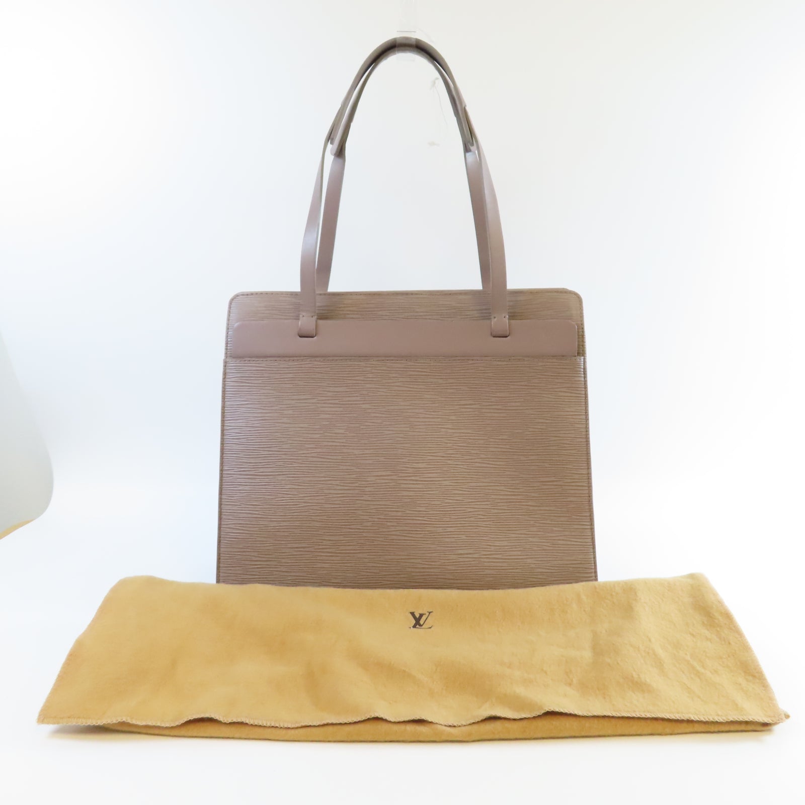 LOUIS VUITTON Epi Croisette PM銀扣肩背袋灰色