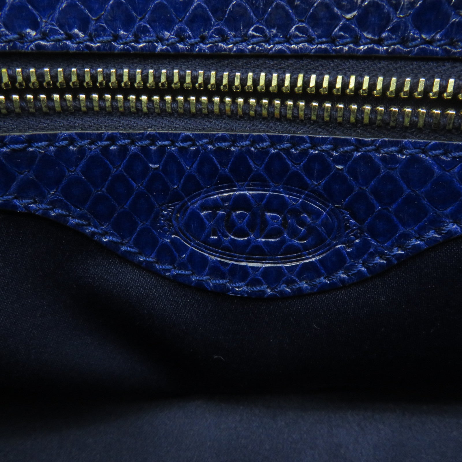 TOD’S 蛇皮皮革2Way Shoulder Bag手挽肩背兩用袋藍色