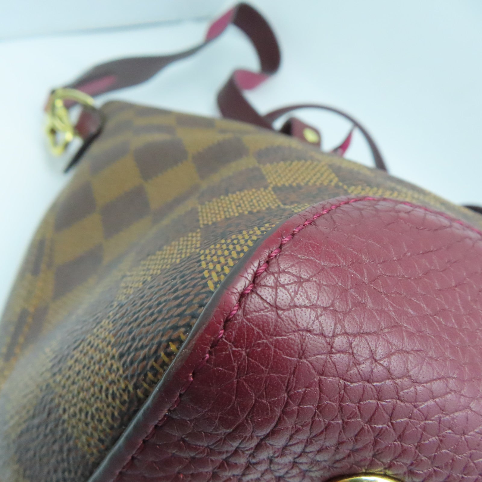 LOUIS VUITTON Damier Hyde Park金扣手挽肩背两用袋啡色紫色