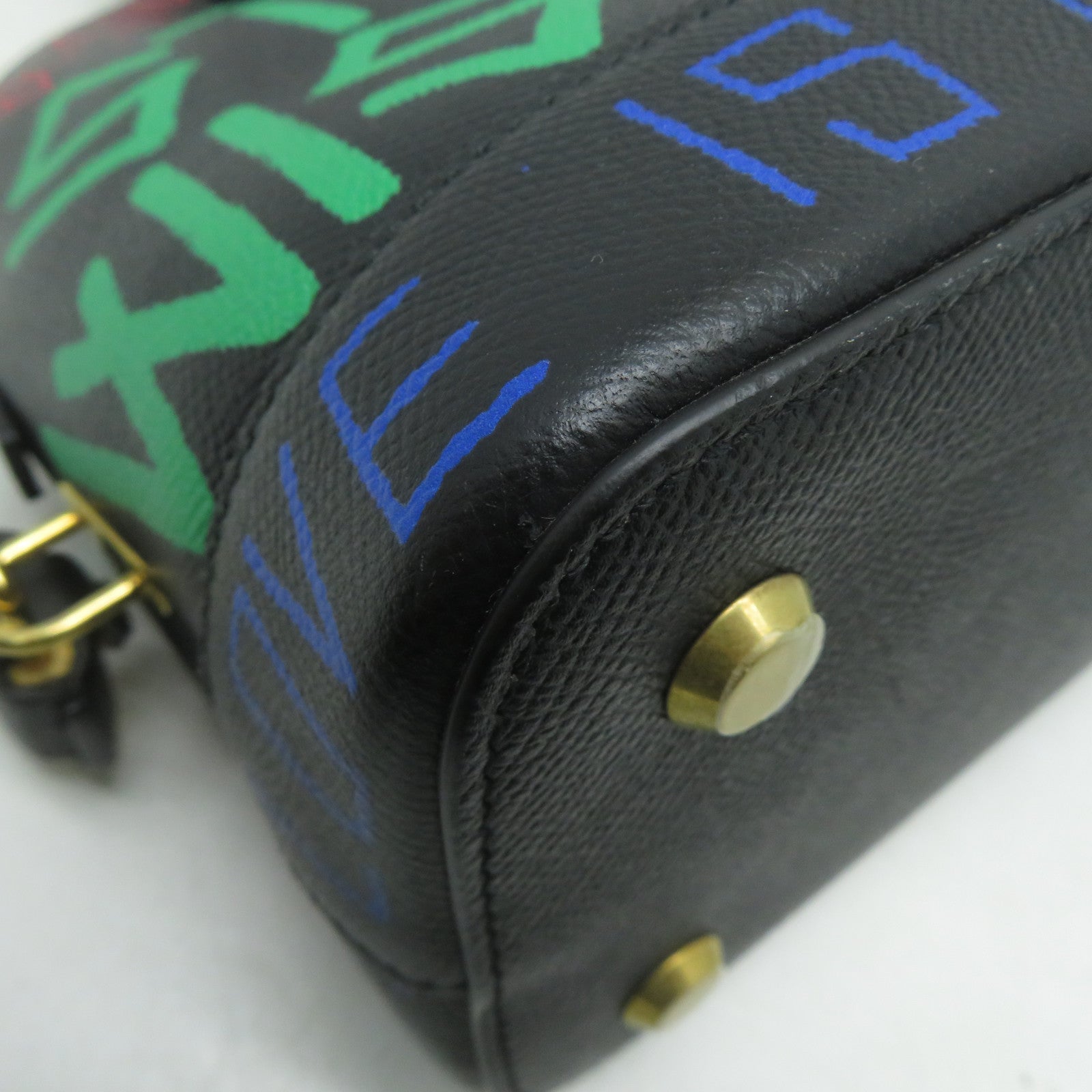 BALENCIAGA 牛皮皮革Graffiti Ville金扣手挽肩背兩用袋黑色