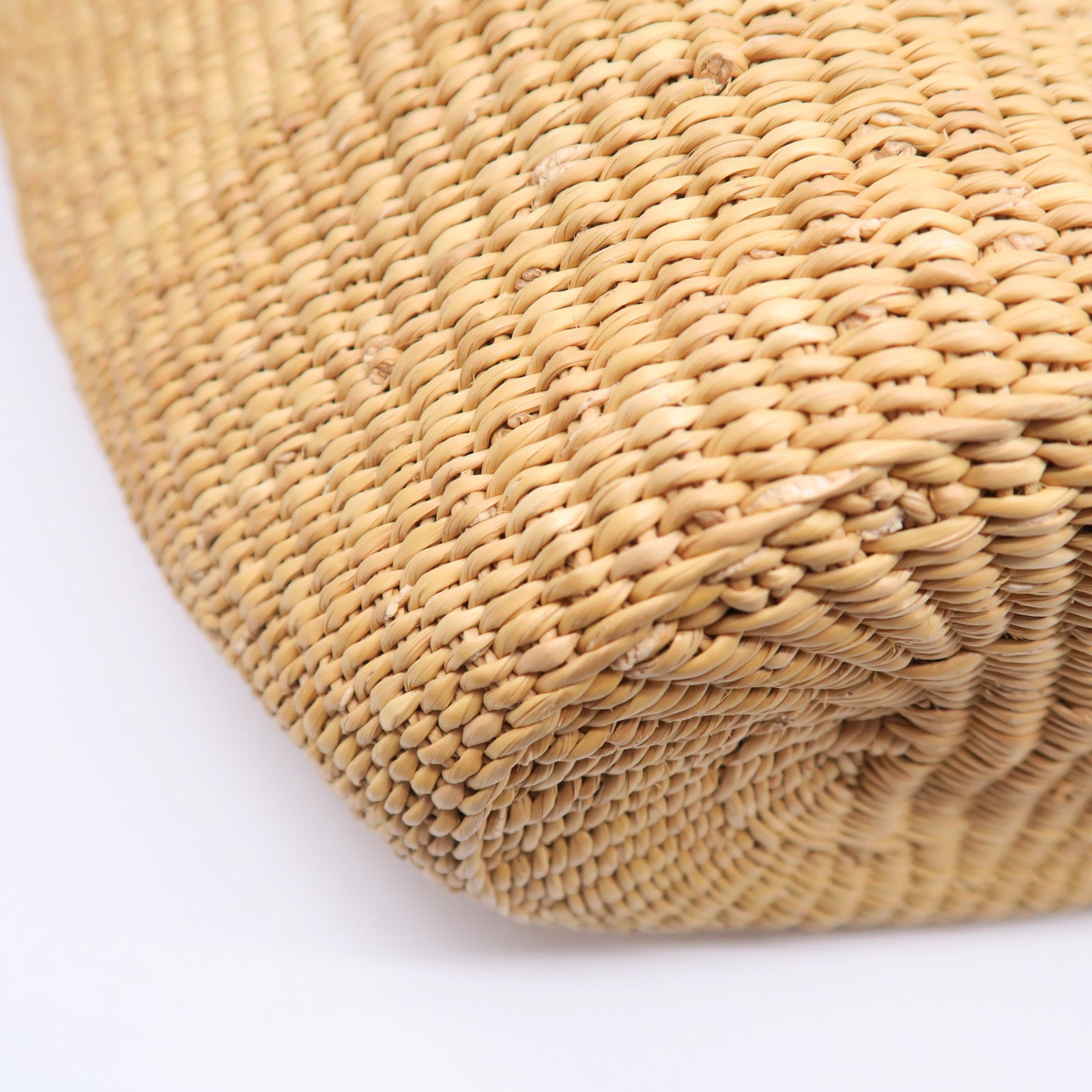 LOEWE Grass/牛皮皮革Shell Basket Bag手挽袋啡色