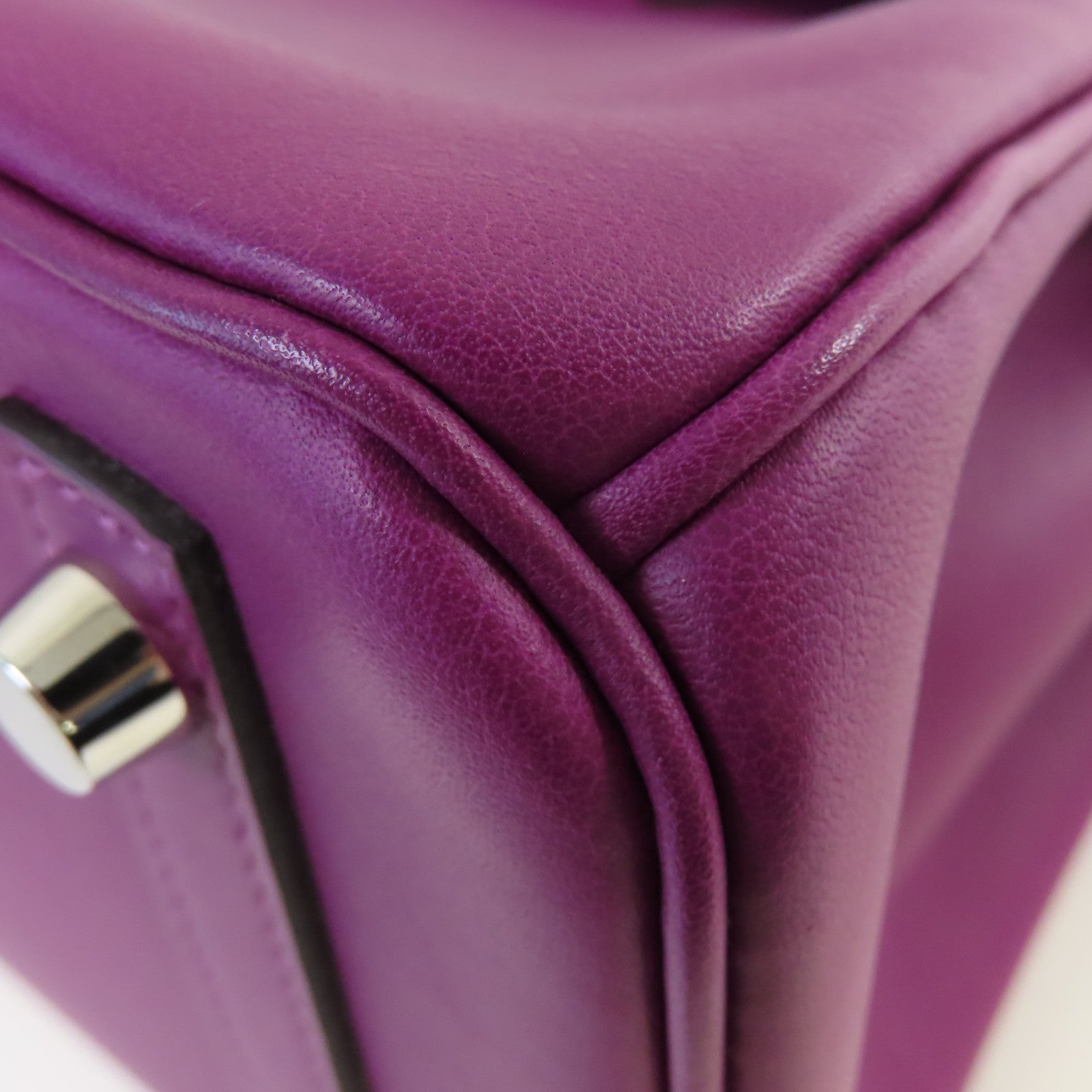 HERMES Swift皮革Birkin 25 Hand Bag銀扣手挽袋Anemone/海葵紫色