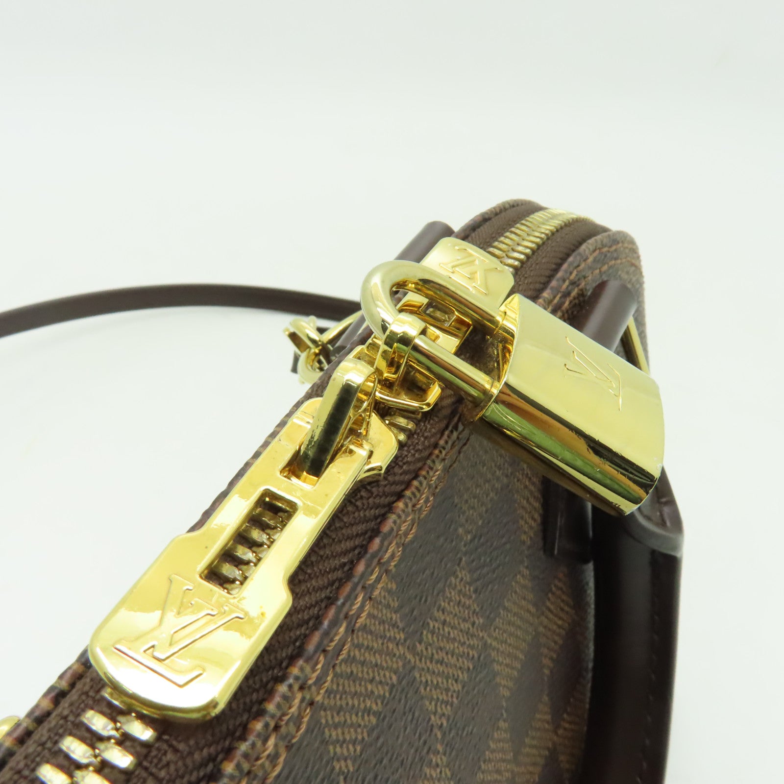 LOUIS VUITTON Damier Alma BB金扣手挽肩背兩用袋棕色