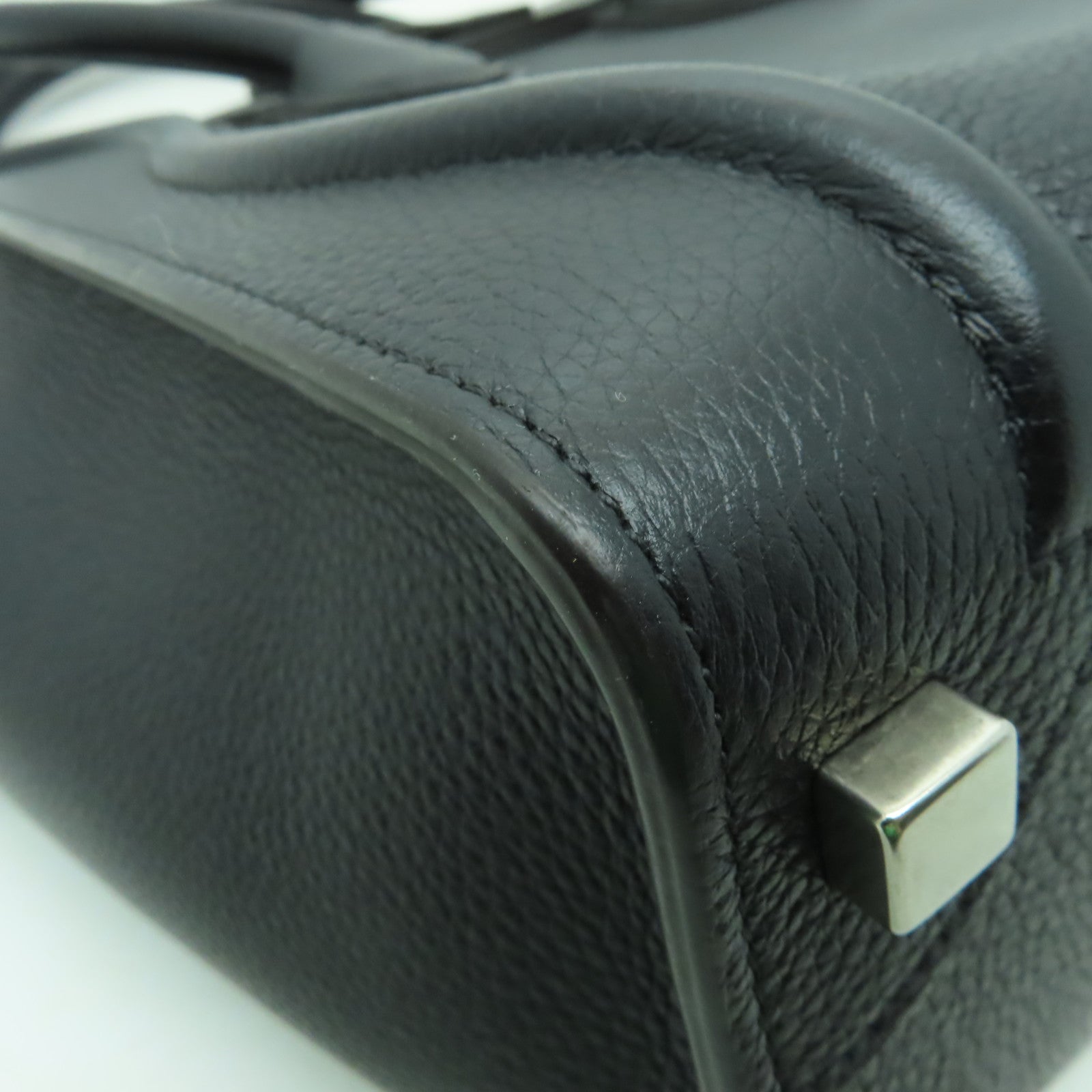 CELINE 【激減優惠】牛皮皮革Micro Luggage銀扣手挽袋黑色