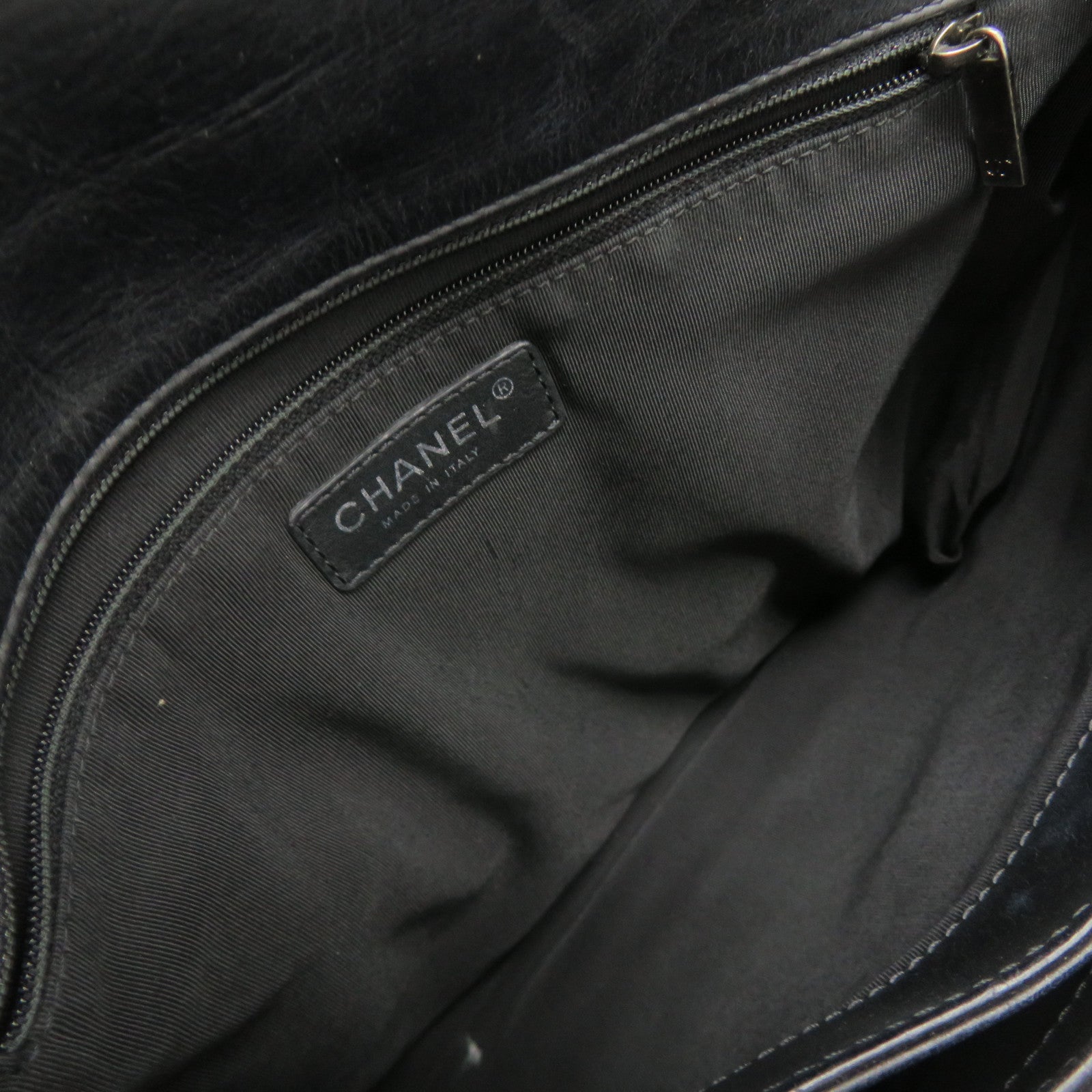 CHANEL 菱格牛皮皮革Chain Shoulder Bag銀扣鏈帶肩背袋黑色