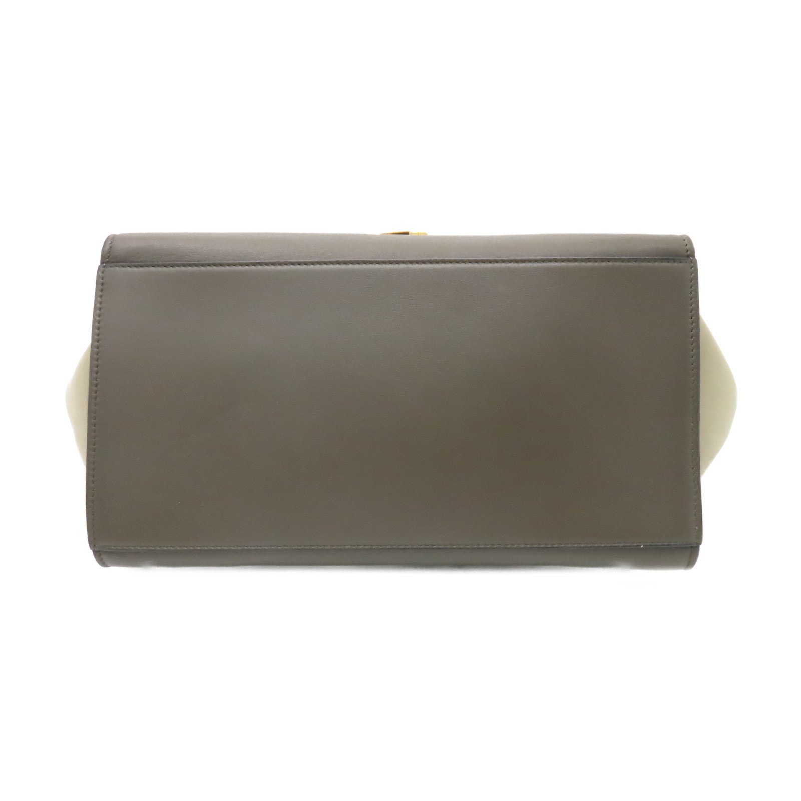 CELINE 牛皮皮革Trapeze金扣手挽肩背兩用袋灰色