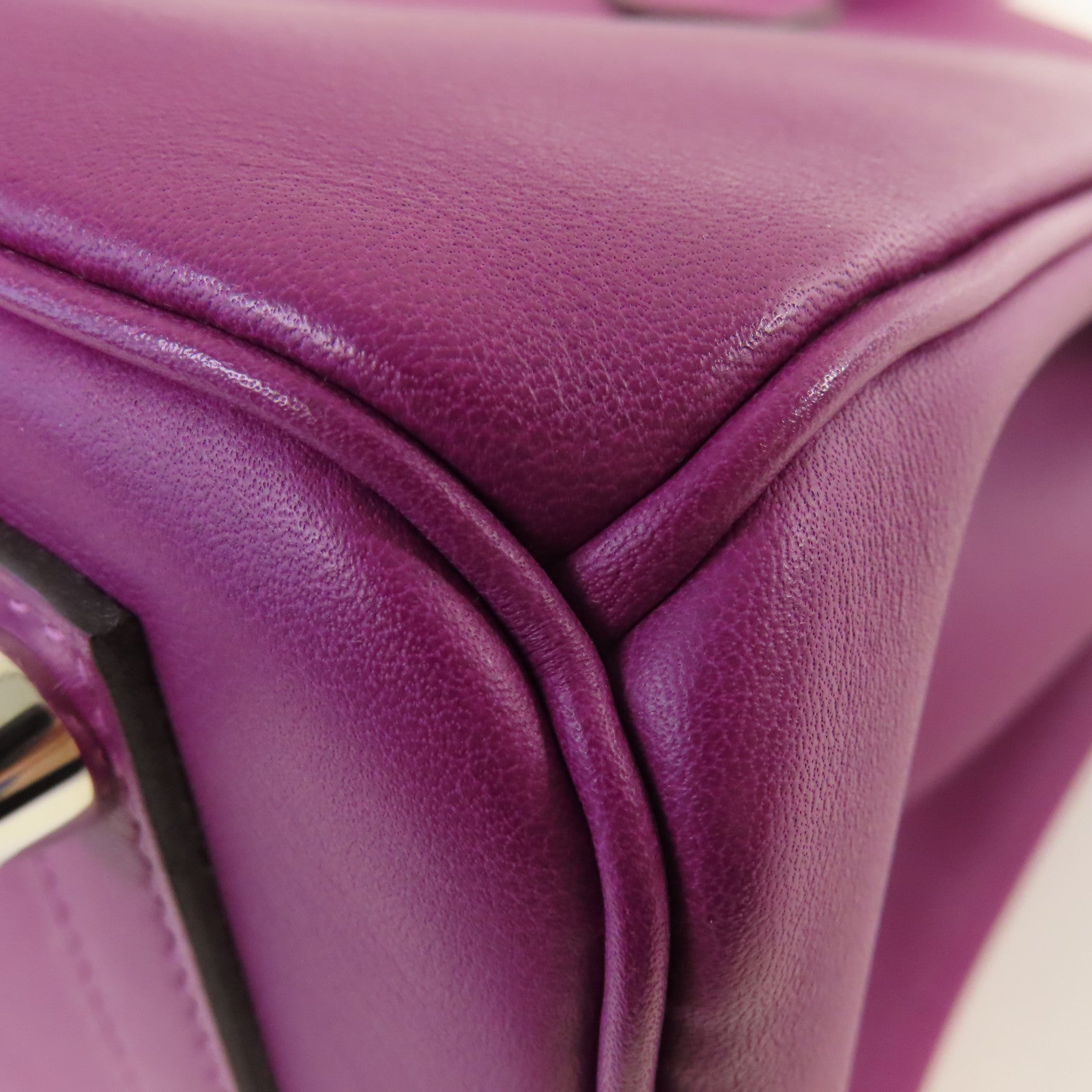 HERMES Swift皮革Birkin 25 Hand Bag銀扣手挽袋Anemone/海葵紫色