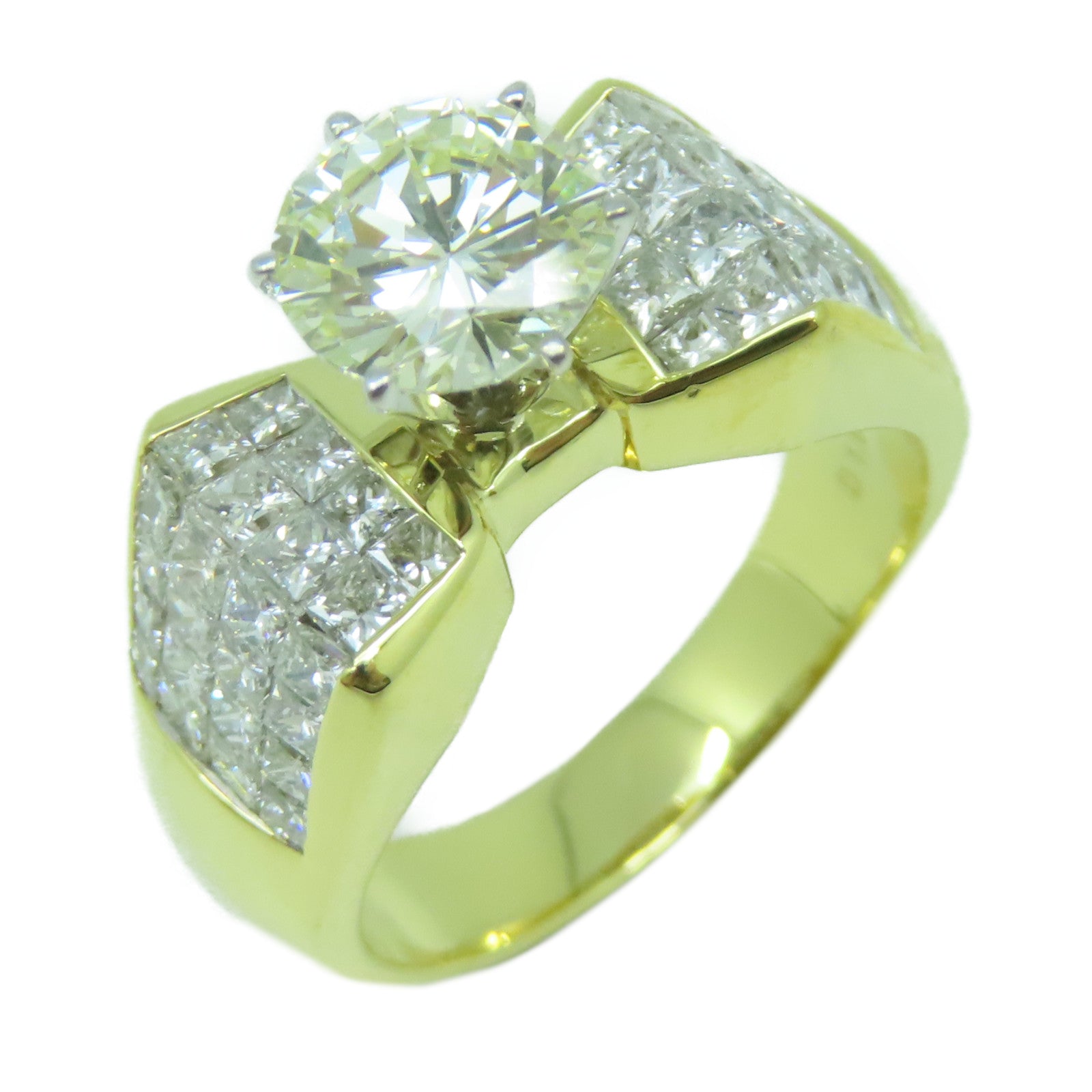 JEWELRY 【激減優惠】18K黃金Diamond 1.64ct/1.90ct鑽石戒指US#8.5