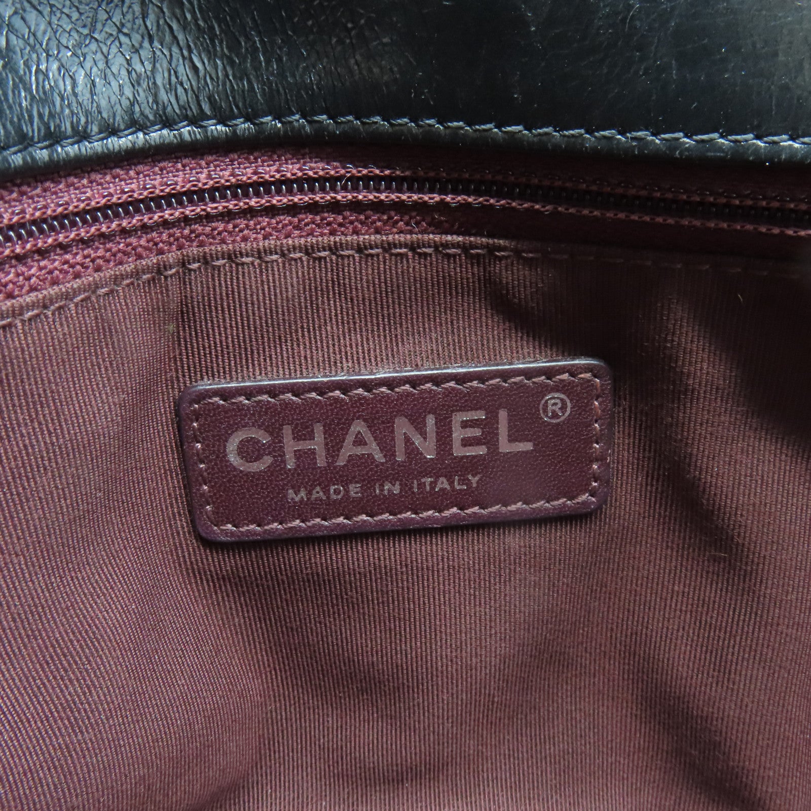 CHANEL 牛皮皮革Chain Shoulder銀扣鏈帶肩背袋黑色