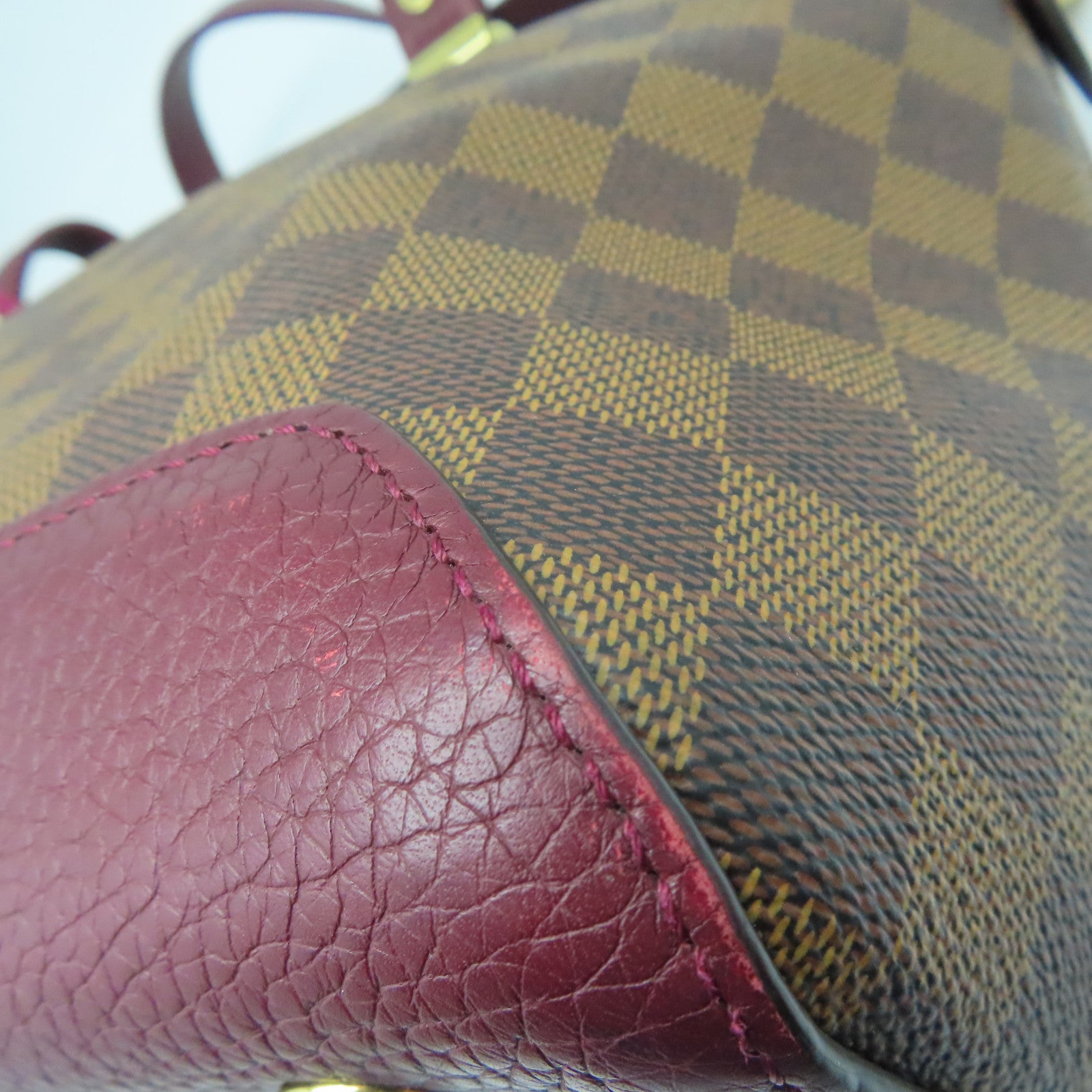 LOUIS VUITTON Damier Hyde Park金扣手挽肩背两用袋啡色紫色