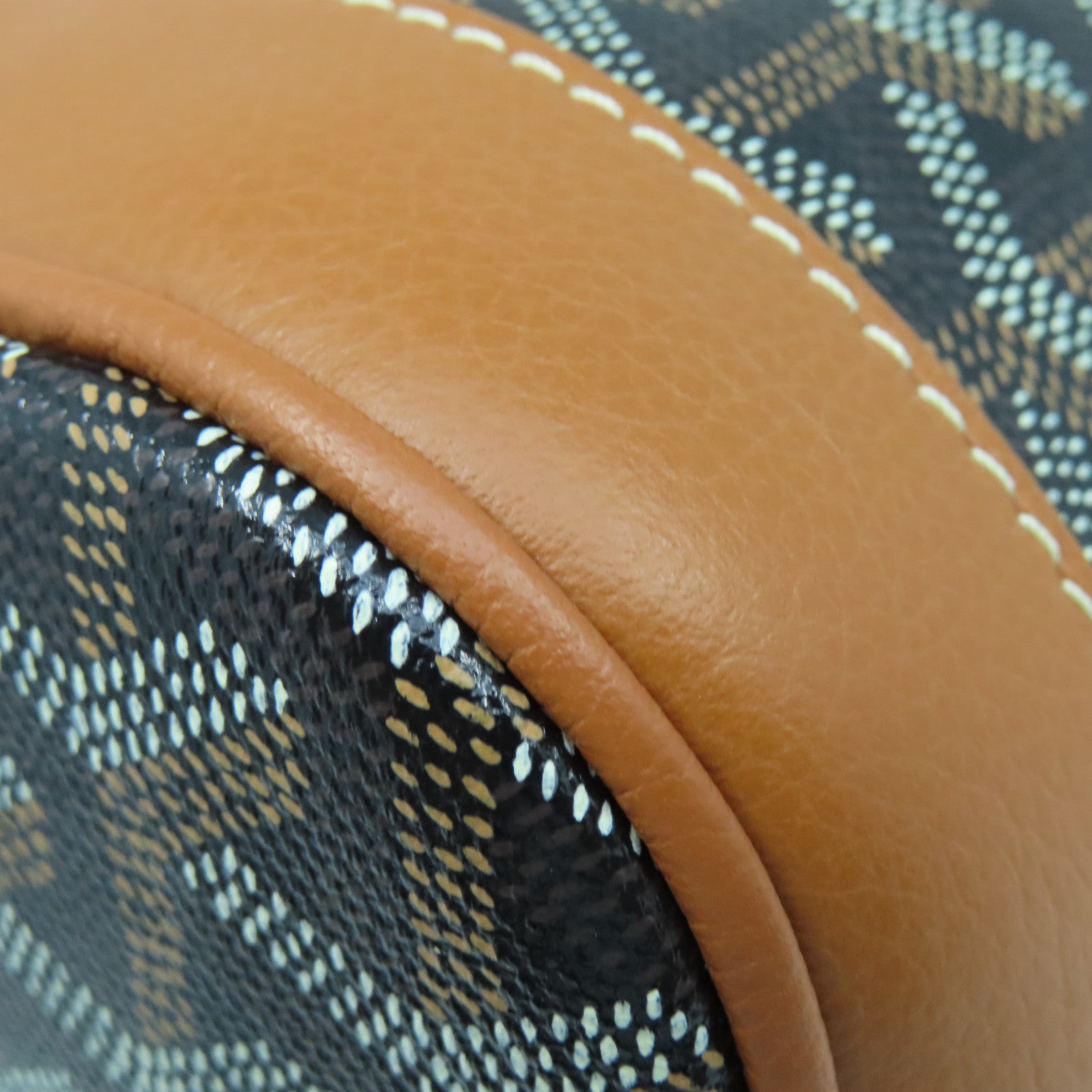 GOYARD 塗層帆布/牛皮皮革Petit Flot Bucket Bag銀扣肩背袋黑色/棕色